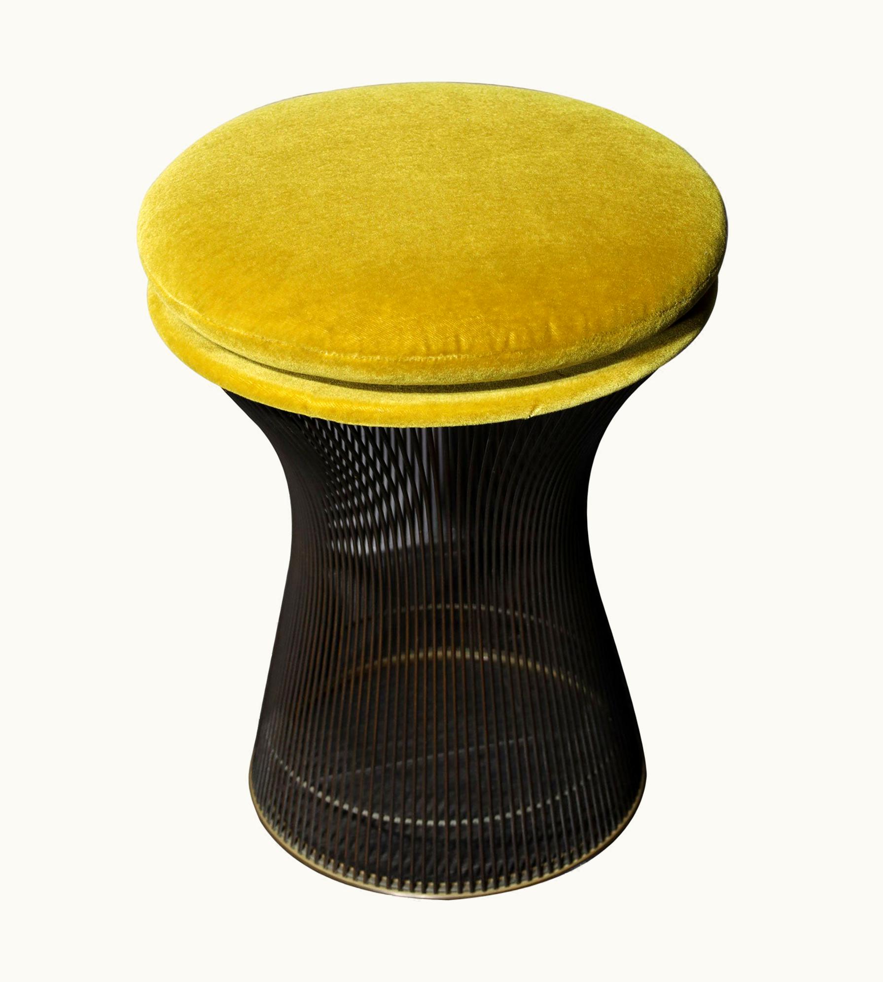 Warren Platner Warren Platner For Knoll Bronze Stool In Mohair