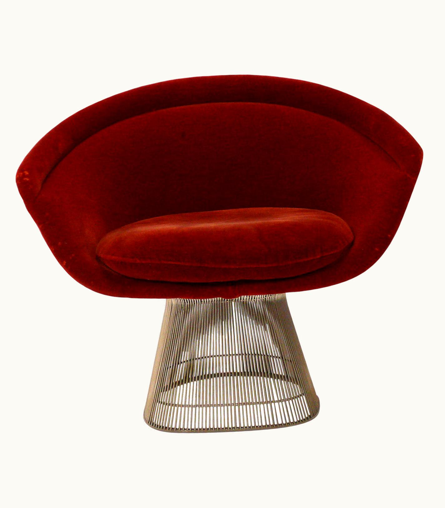 Warren Platner For Knoll Nickel Lounge Chair Reupholstered In Your Fabric