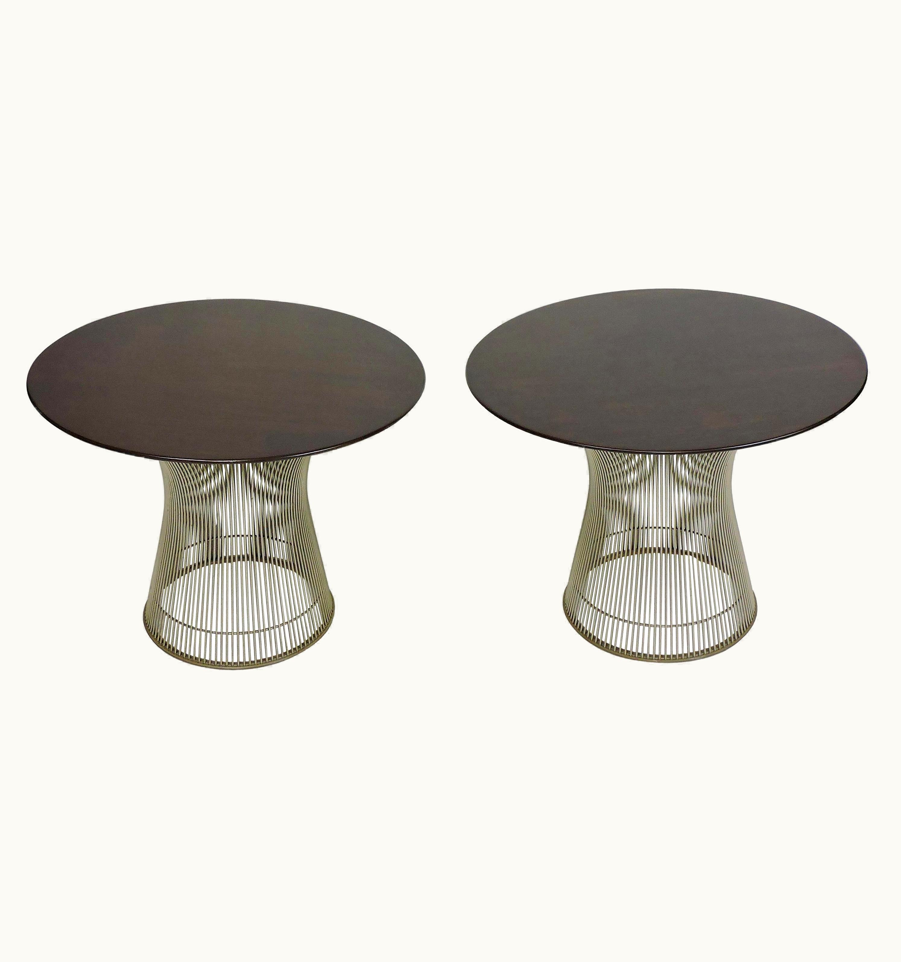 Warren Platner Wire And Walnut End Or Side Table By Knoll