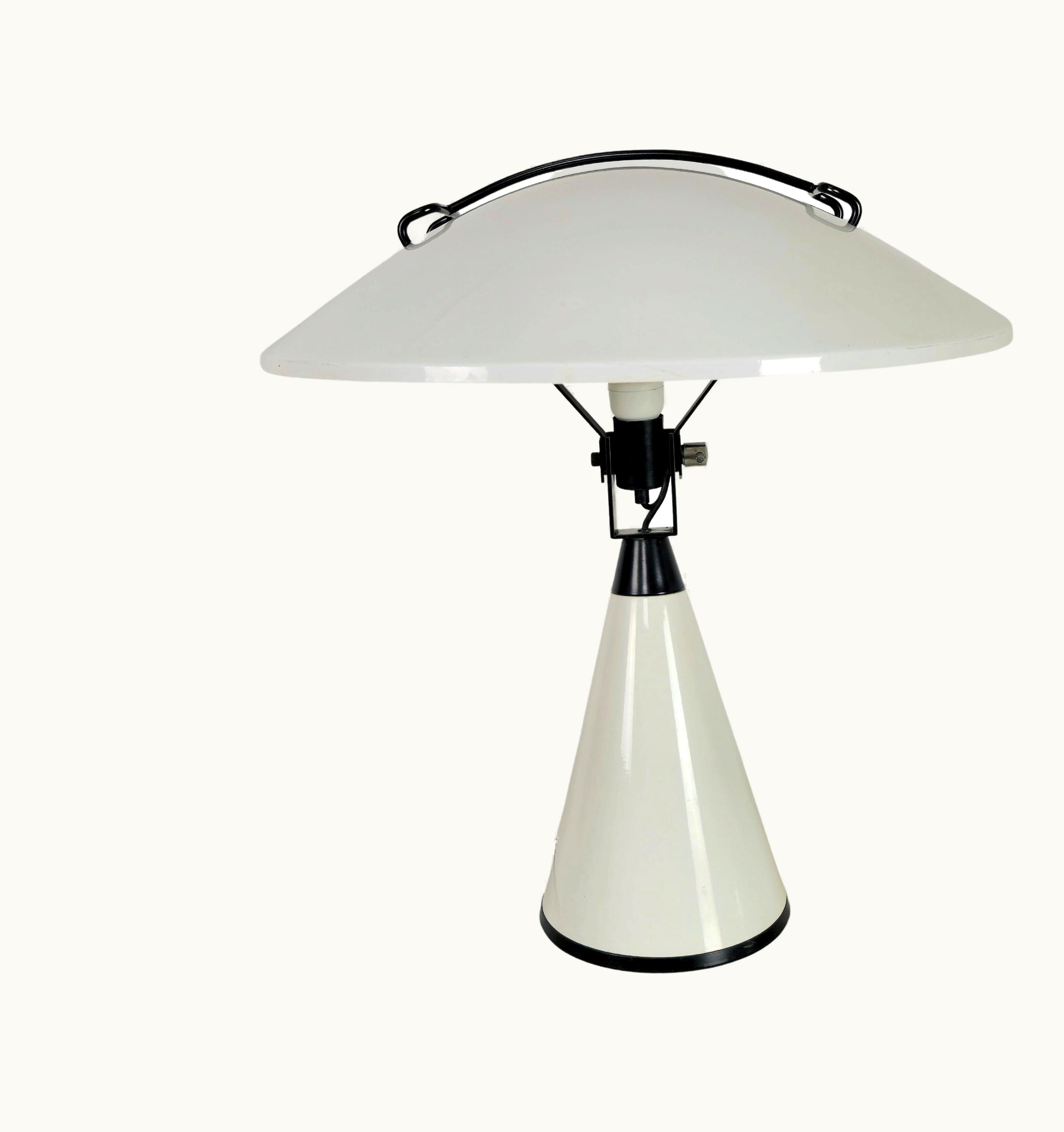 Elio Martinelli Elio Martinelli Table Lamp Elio Martinelli Radar Lacquered Aluminum Metal Midcentury Italy 1977s