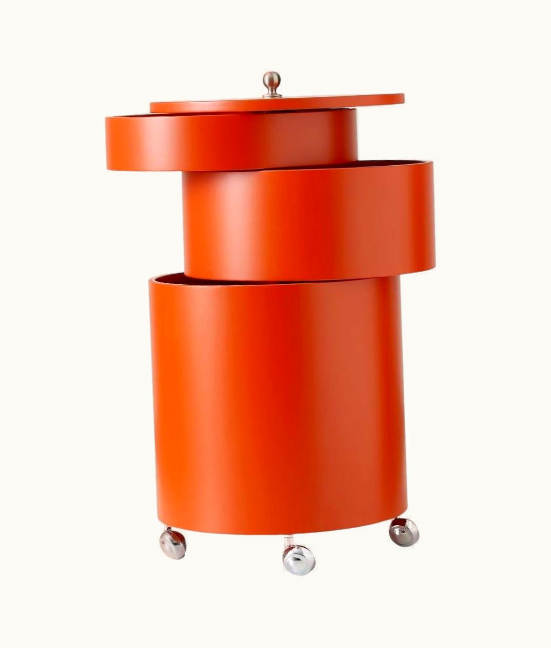 Verner Panton Verner Panton 'Barboy' Side Table And Storage Cabinet In Orange For Verpan