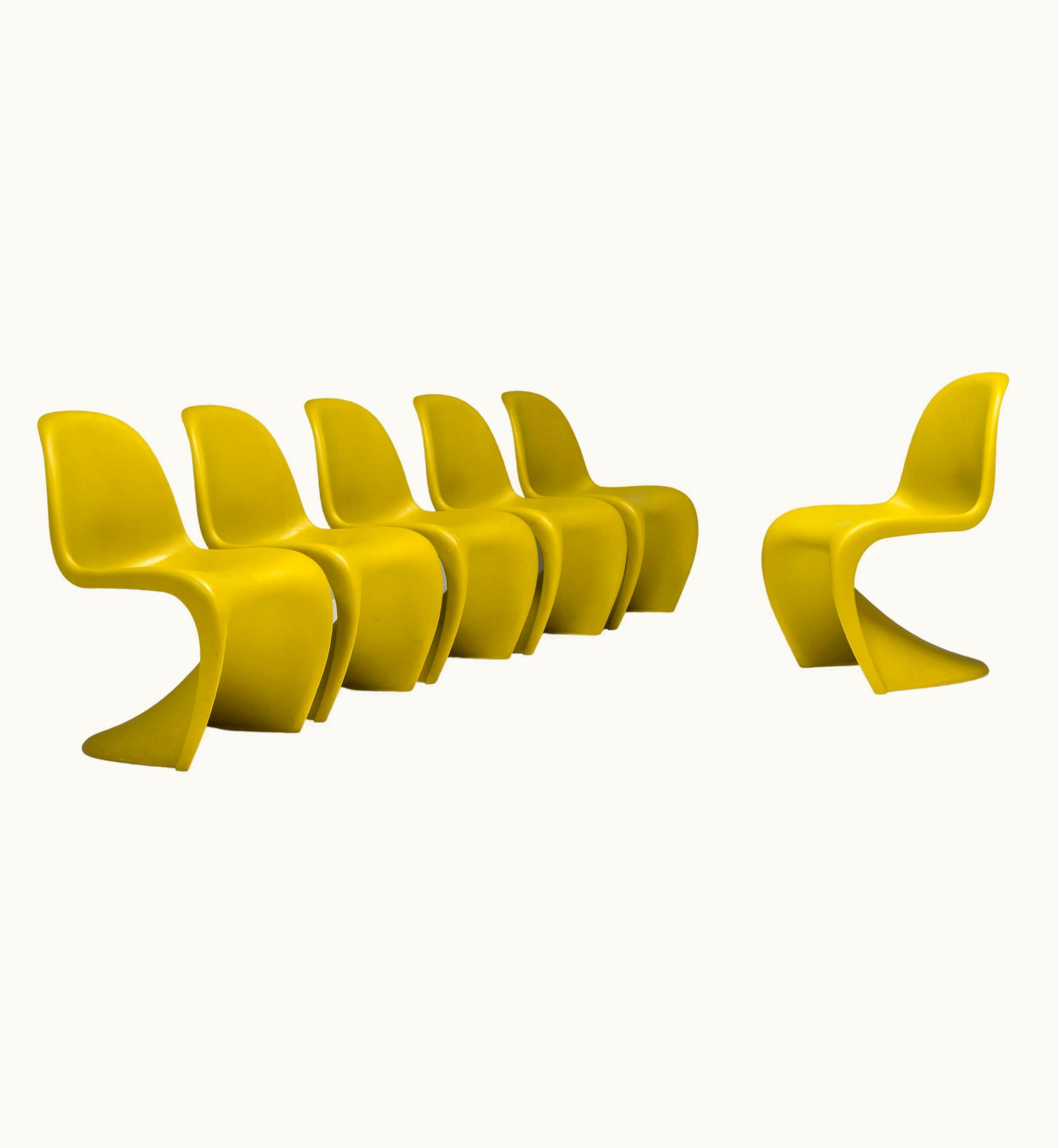 Verner Panton Verner Panton Green Panton Chairs By Verner Panton For VItra, Set Of 6