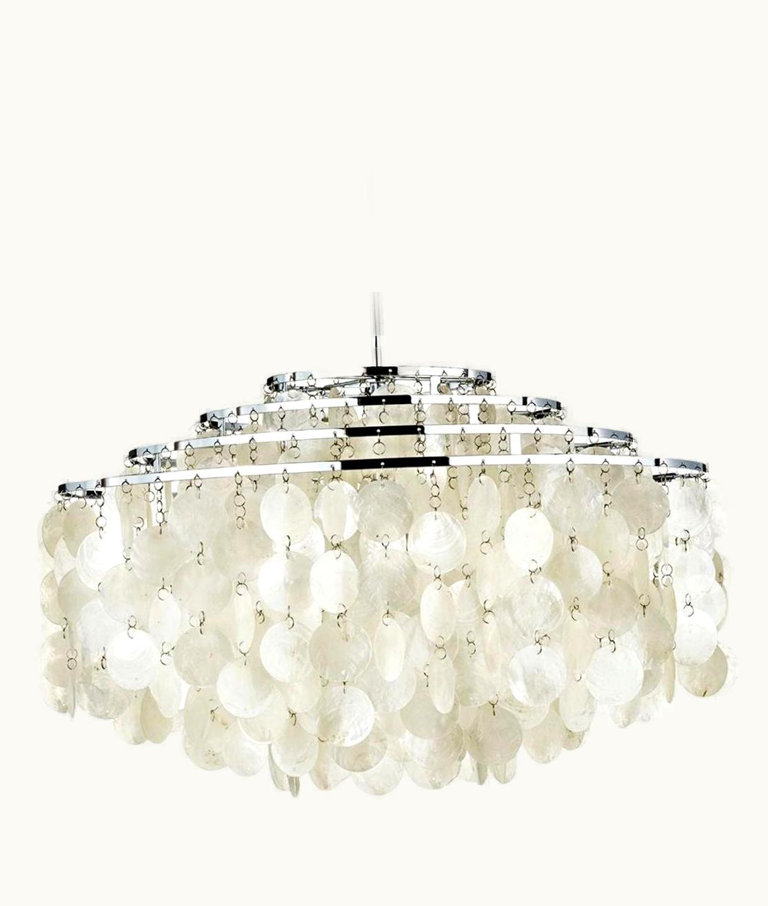 Verner Panton Verner Panton 'Fun 10DM' Pendant Lamp In Sea Shells And Chrome For Verpan