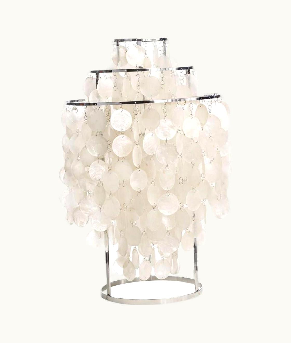 Verner Panton Verner Panton 'Fun 1TM' Table Lamp In Sea Shells And Chrome For Verpan