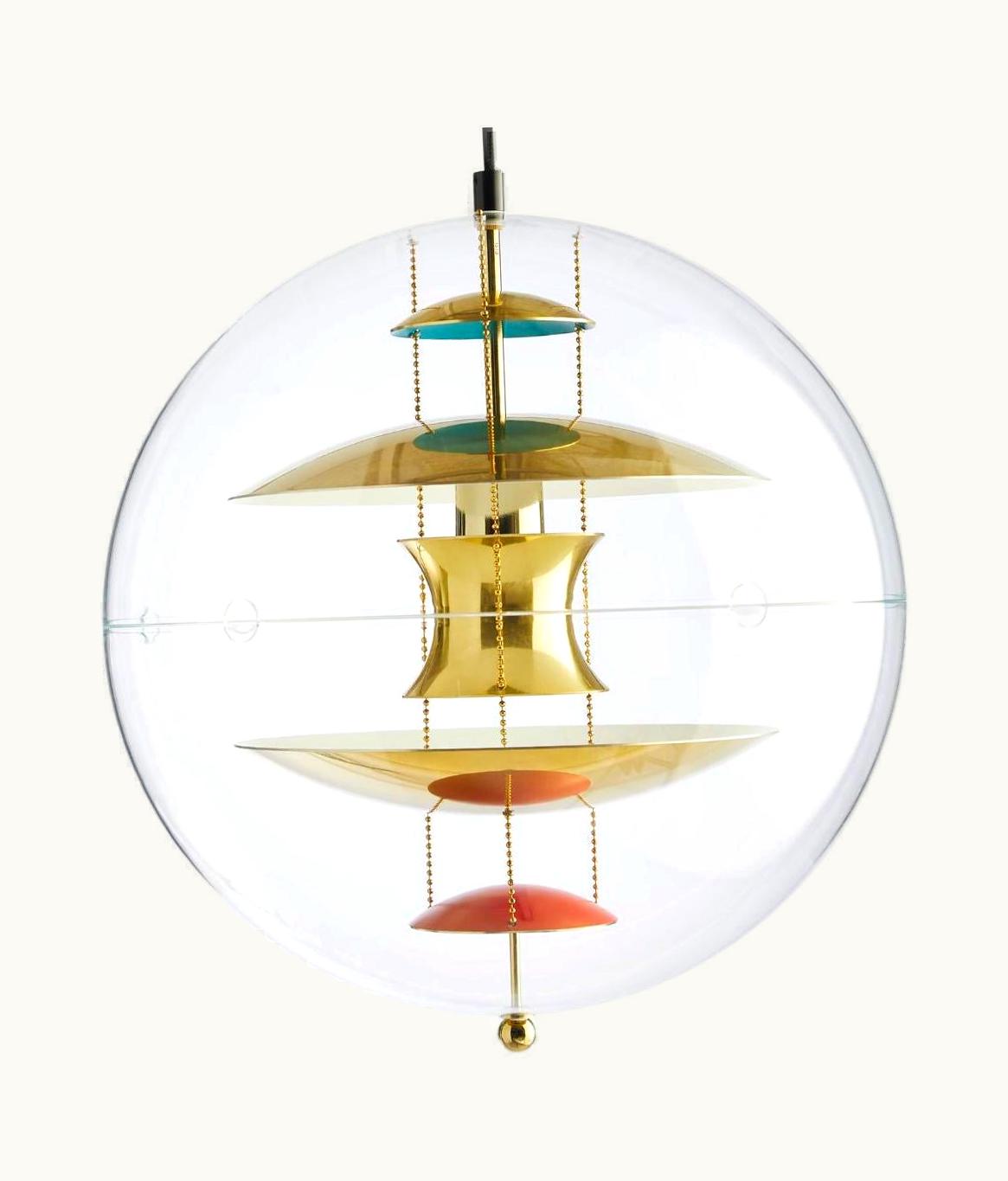 Verner Panton Verner Panton 'VP Globe' Pendant Lamp In Brass, Aluminum And Acrylic For Verpan