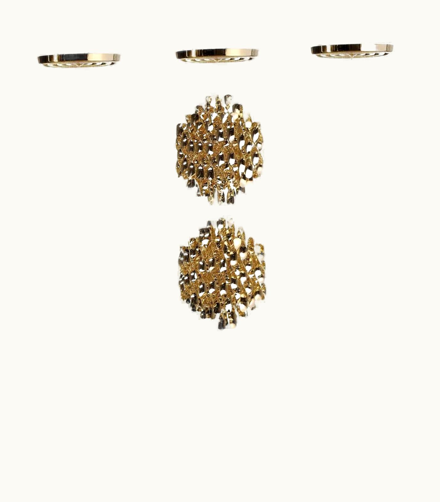 Verner Panton Verner Panton Set Of 3 'Spiral SP3' XL Pendants In Gold For Verpan