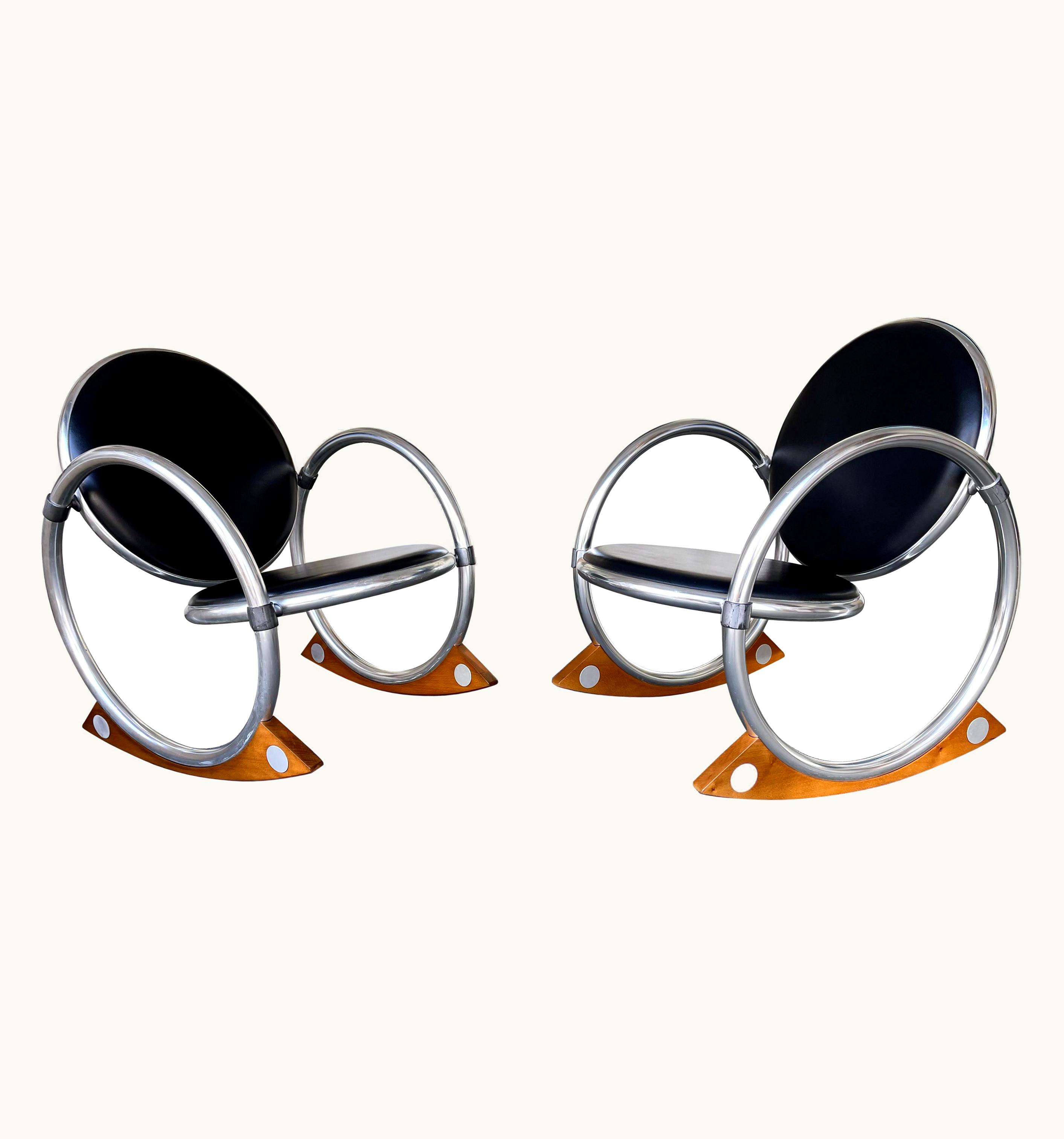 Verner Panton Verner Panton Pair Of Rocking Chairs Dondolo By Verner Panton For Ycami, Italy, 1990s