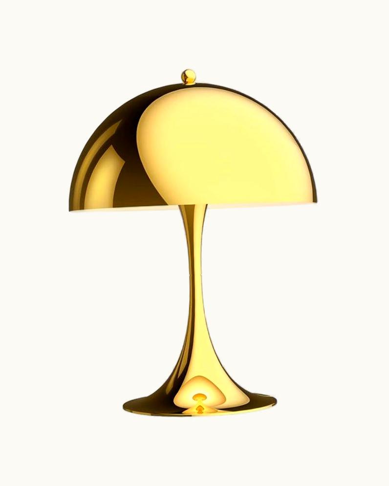 Verner Panton Verner Panton Panthella Mini Led Table Lamp In Brass For Louis Poulsen