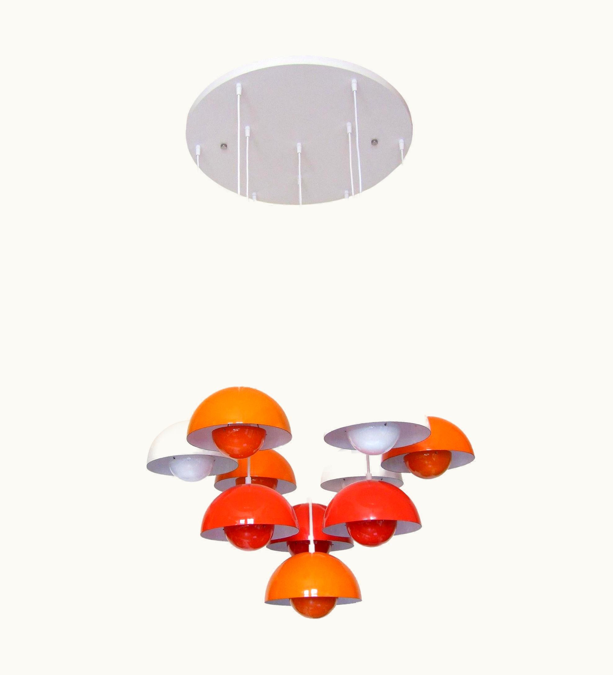 Verner Panton Verner Panton Large 1960s Flowerpot Chandelier By Verner Panton For Louis Poulsen