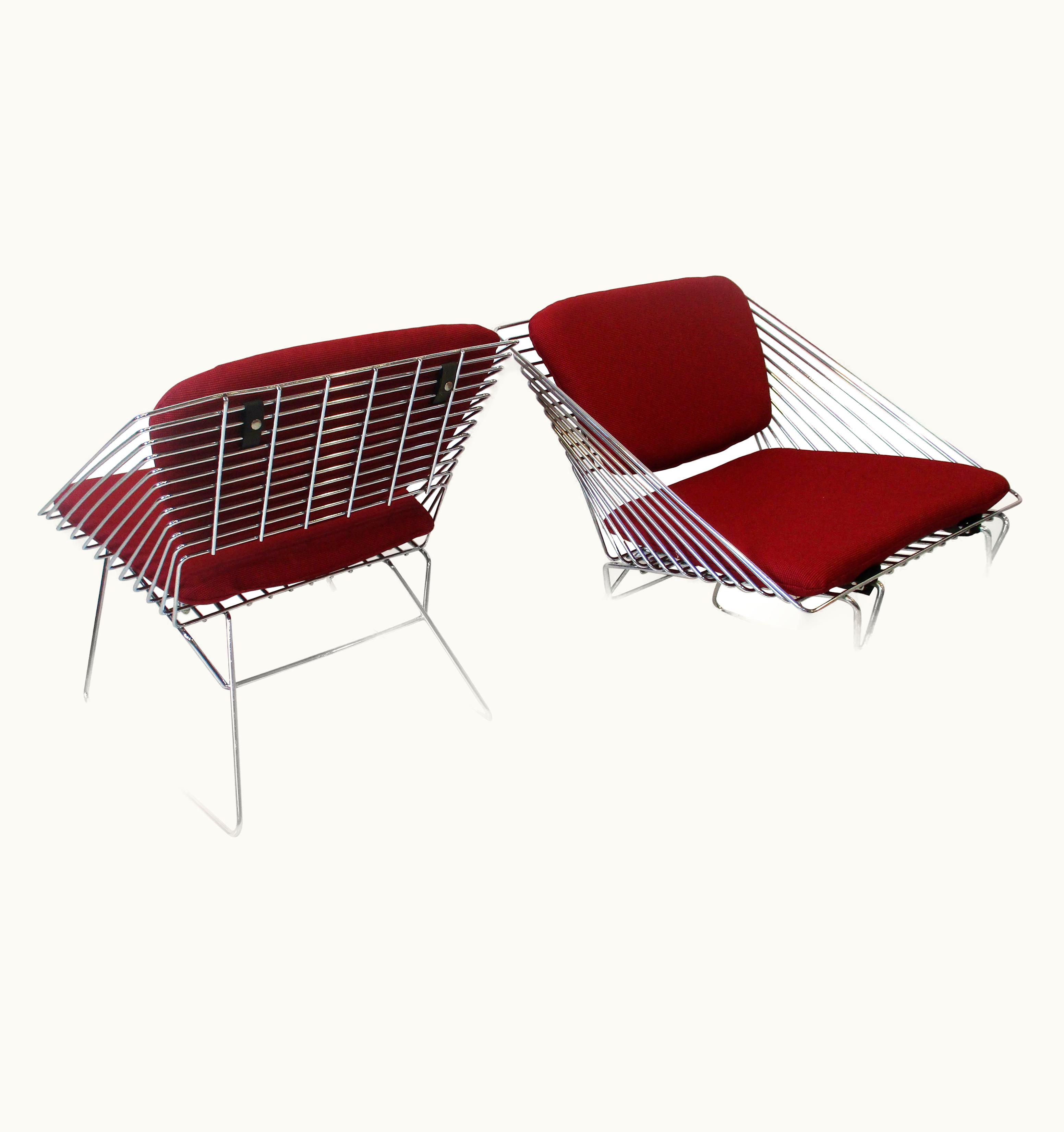 Verner Panton Verner Panton Wire Grid Lounge Chairs For Fritz Hansen Denmark