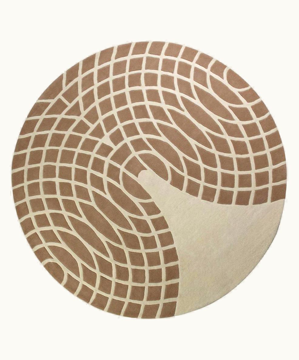 Verner Panton Verner Panton Grande Hand-Tufted Rug In Brown And Beige By Verner Panton