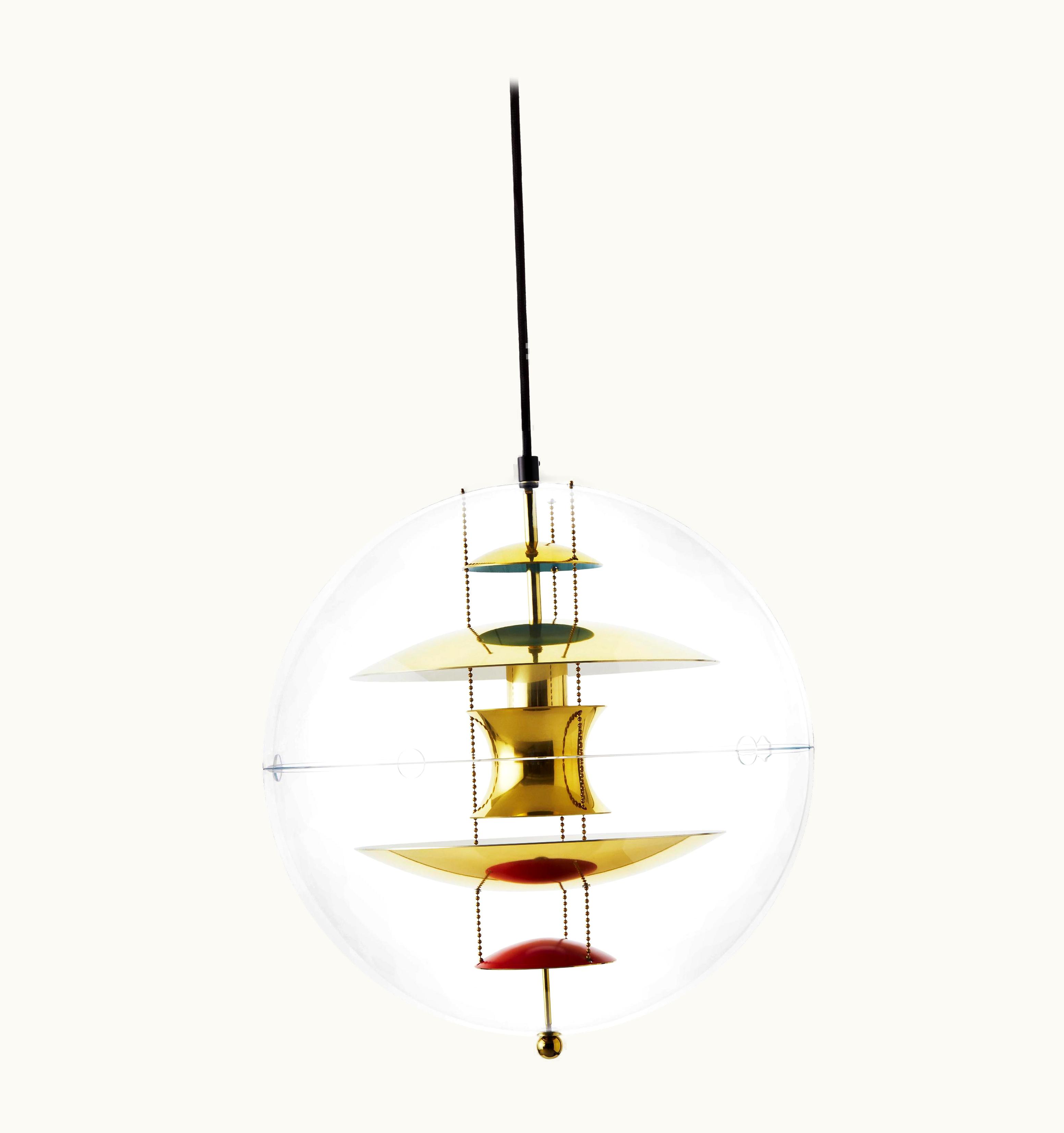 Verner Panton Verner Panton VP Globe Pendant Light With Brass Finish By Verner Panton Quickship