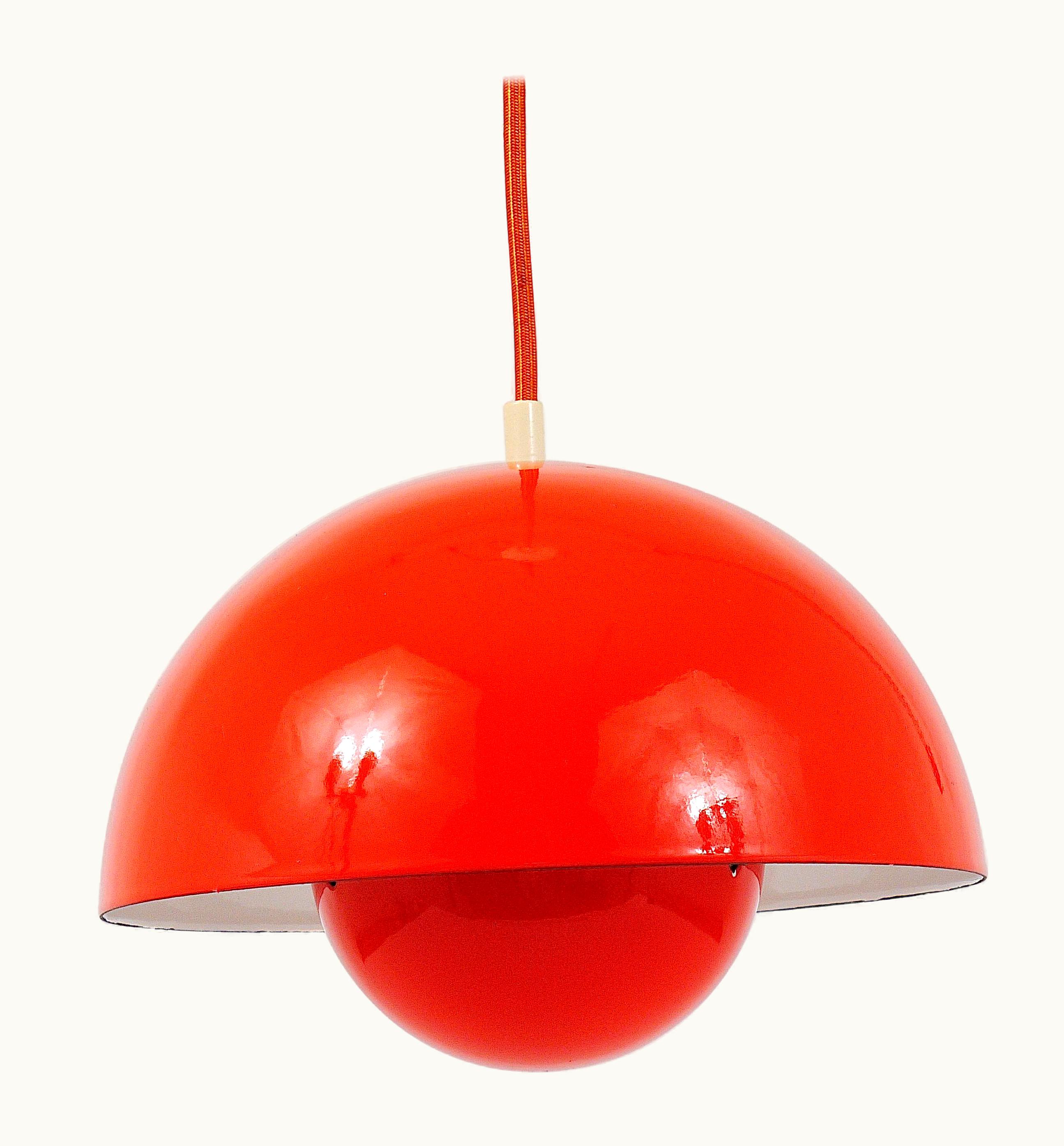 Verner Panton Verner Panton Orange Verner Panton Flowerpot Pendant Lamp, Louis Poulsen, Denmark, 1969