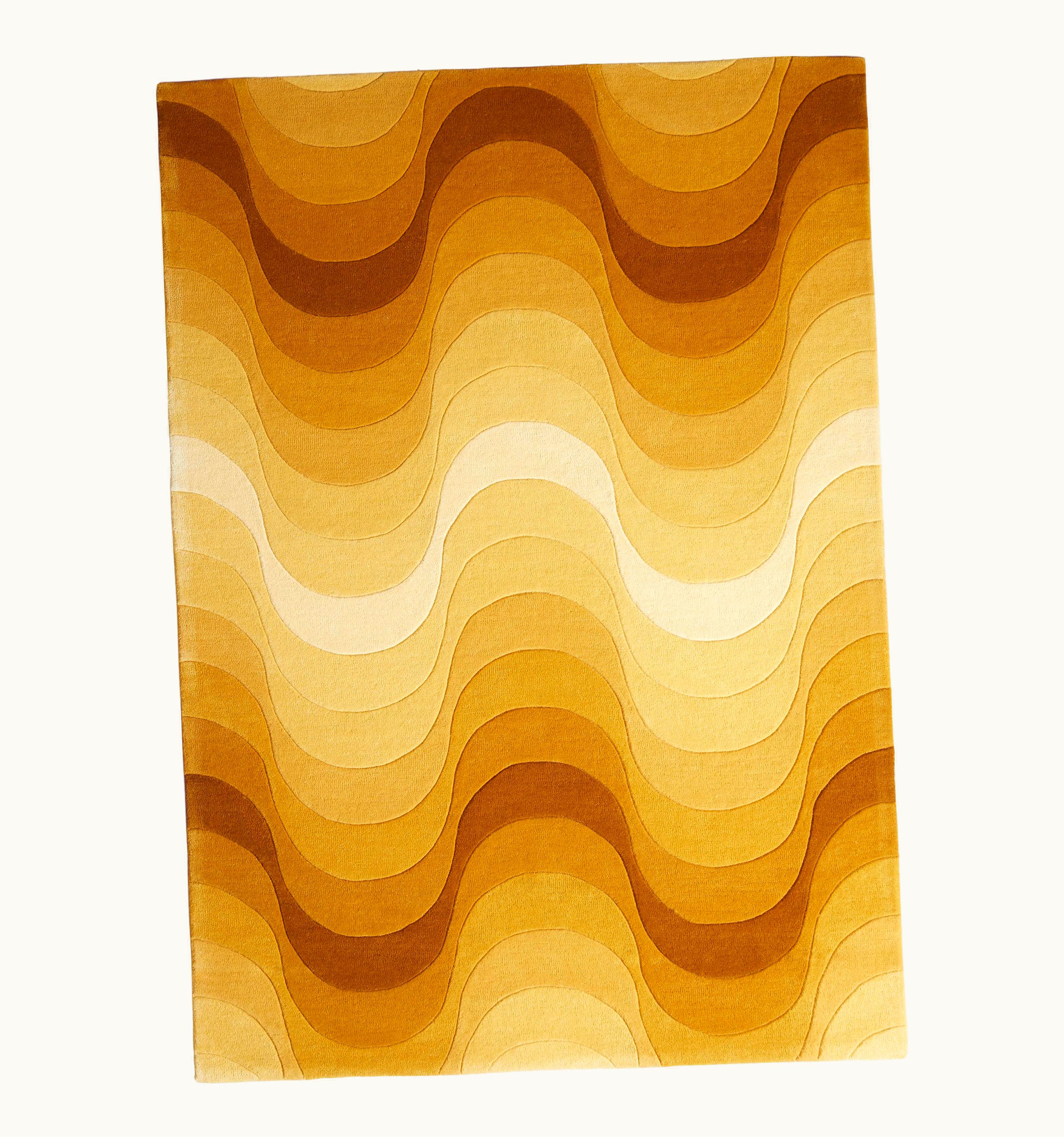 Verner Panton Verner Panton Wave Hand-Tufted Rug In Yellow By Verner Panton