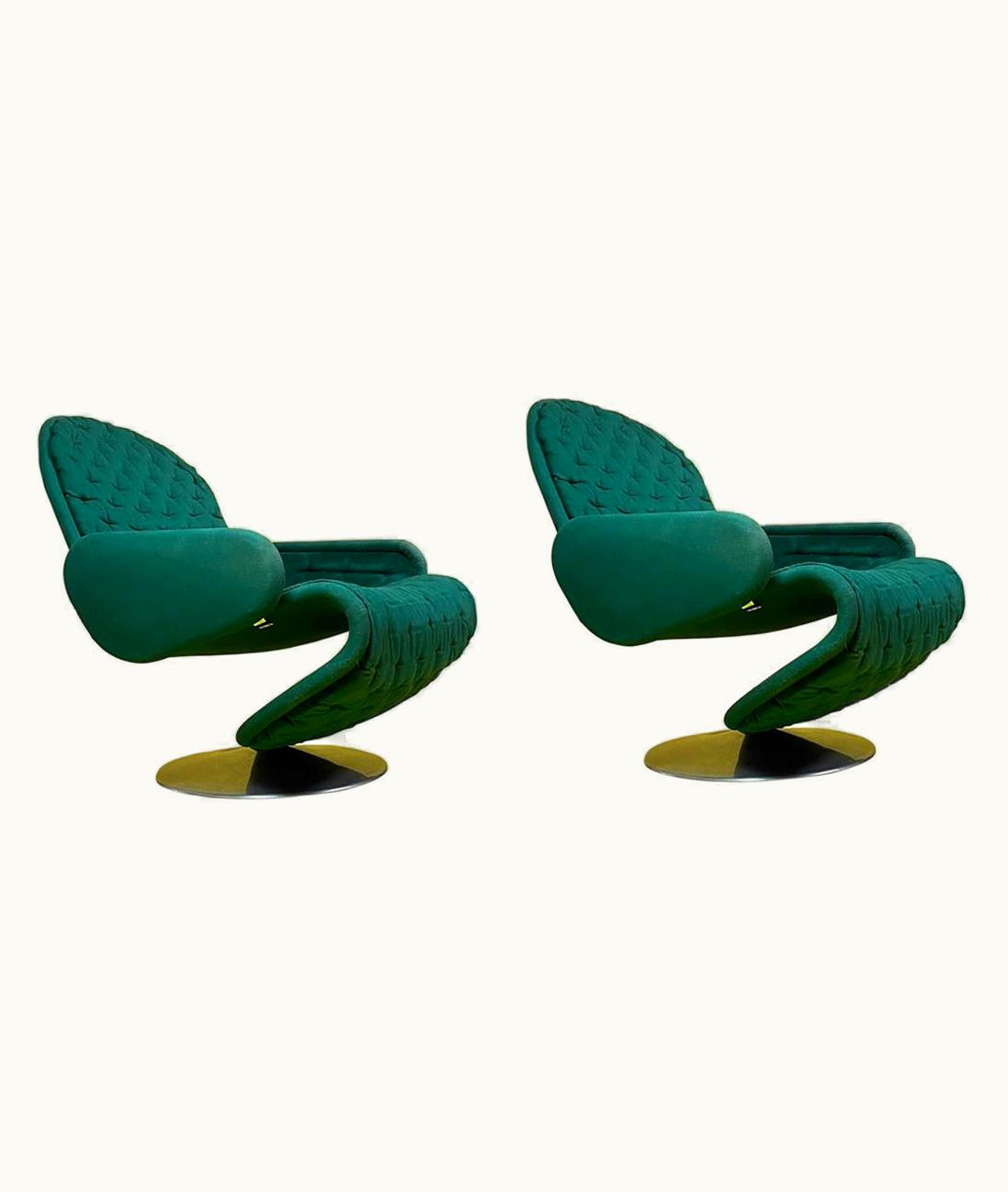 Verner Panton Verner Panton Set Of Two 1-2-3 Deluxe Armrest Chairs By Verner Panton For Fritz Hansen, 1970s