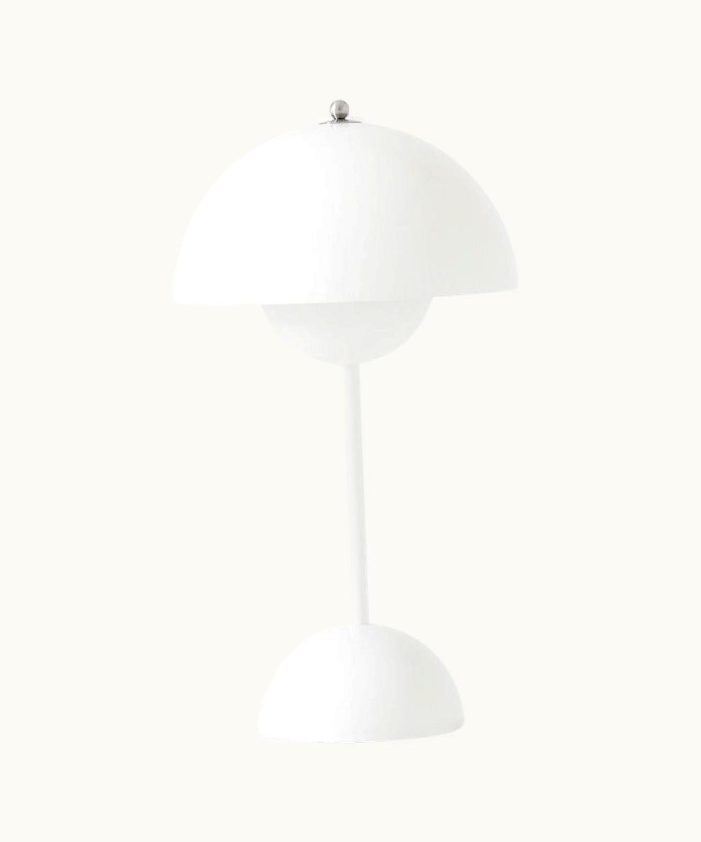 Verner Panton Verner Panton Flowerpot Vp9 Portable Glossy White Table Lamp From Verner Panton