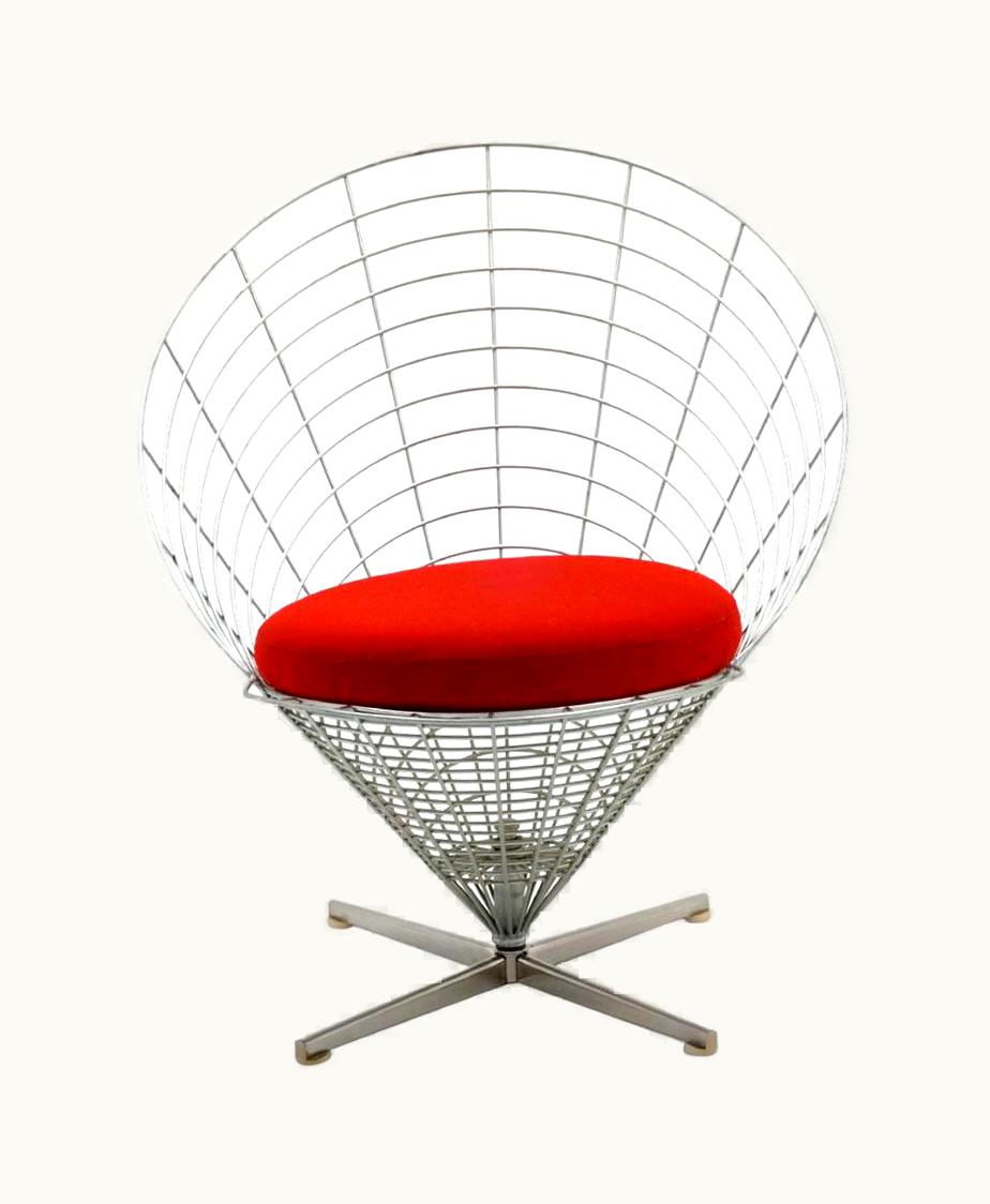 Verner Panton Verner Panton Rare Verner Panton Wire Cone Chair, Model K2, First Year Production, 1959