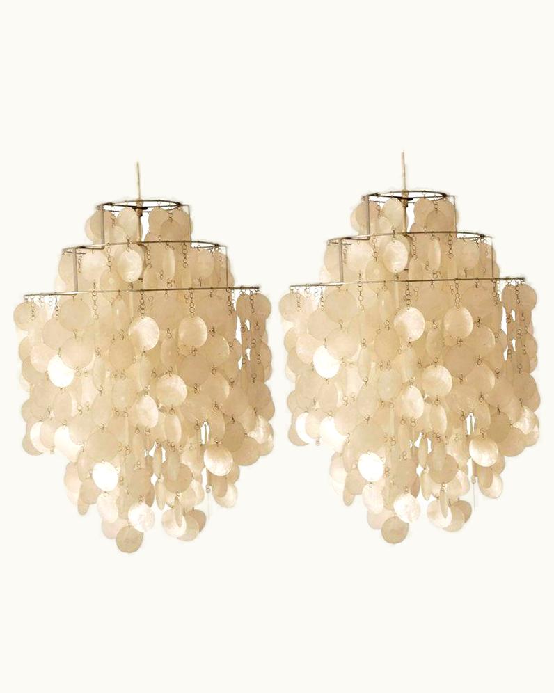 Verner Panton Verner Panton Fun 1 Shell Pendant Lamps Produced By J. Lüber Switzerland 1960s