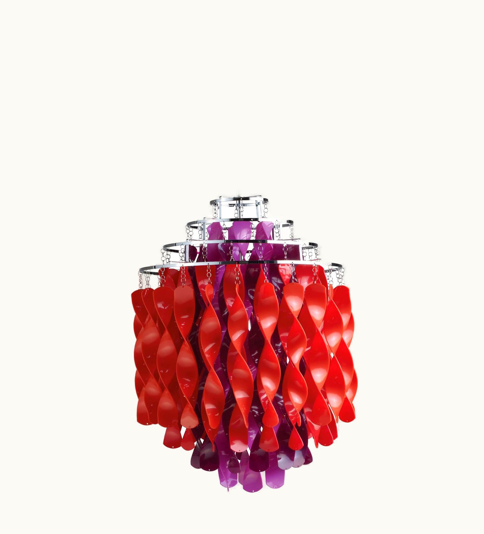Verner Panton Verner Panton Spiral SP01 Pendant Light In Purple And Red By Verner Panton