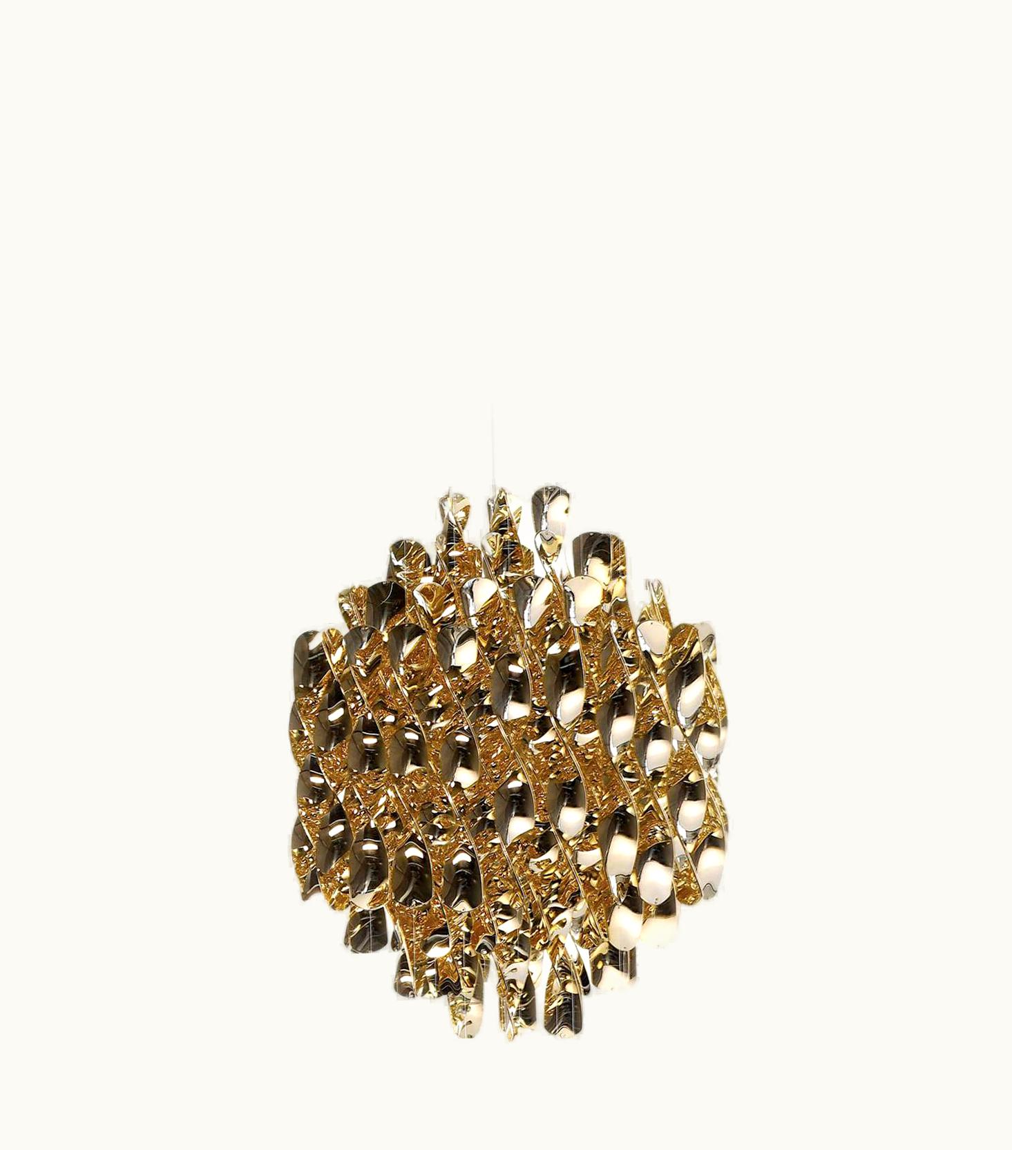 Verner Panton Verner Panton Spiral SP1 Pendant Light With Gold Finish By Verner Panton