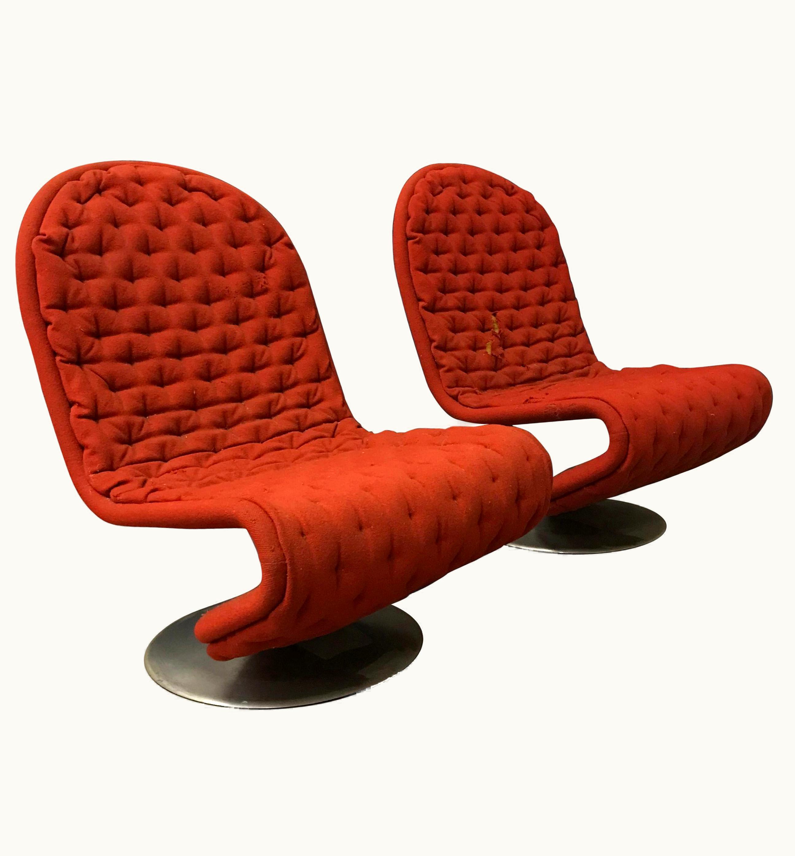 Verner Panton Verner Panton 1973 Verner Panton, 1-2-3 Serie Easy Chair In Original First Fabric