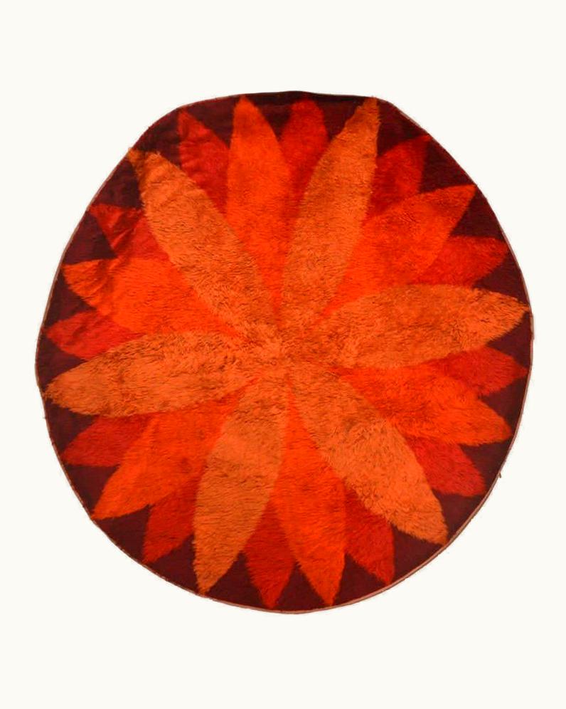 Verner Panton Verner Panton Marguerite Rya Round Wool Rug By Verner Panton 1960s Design