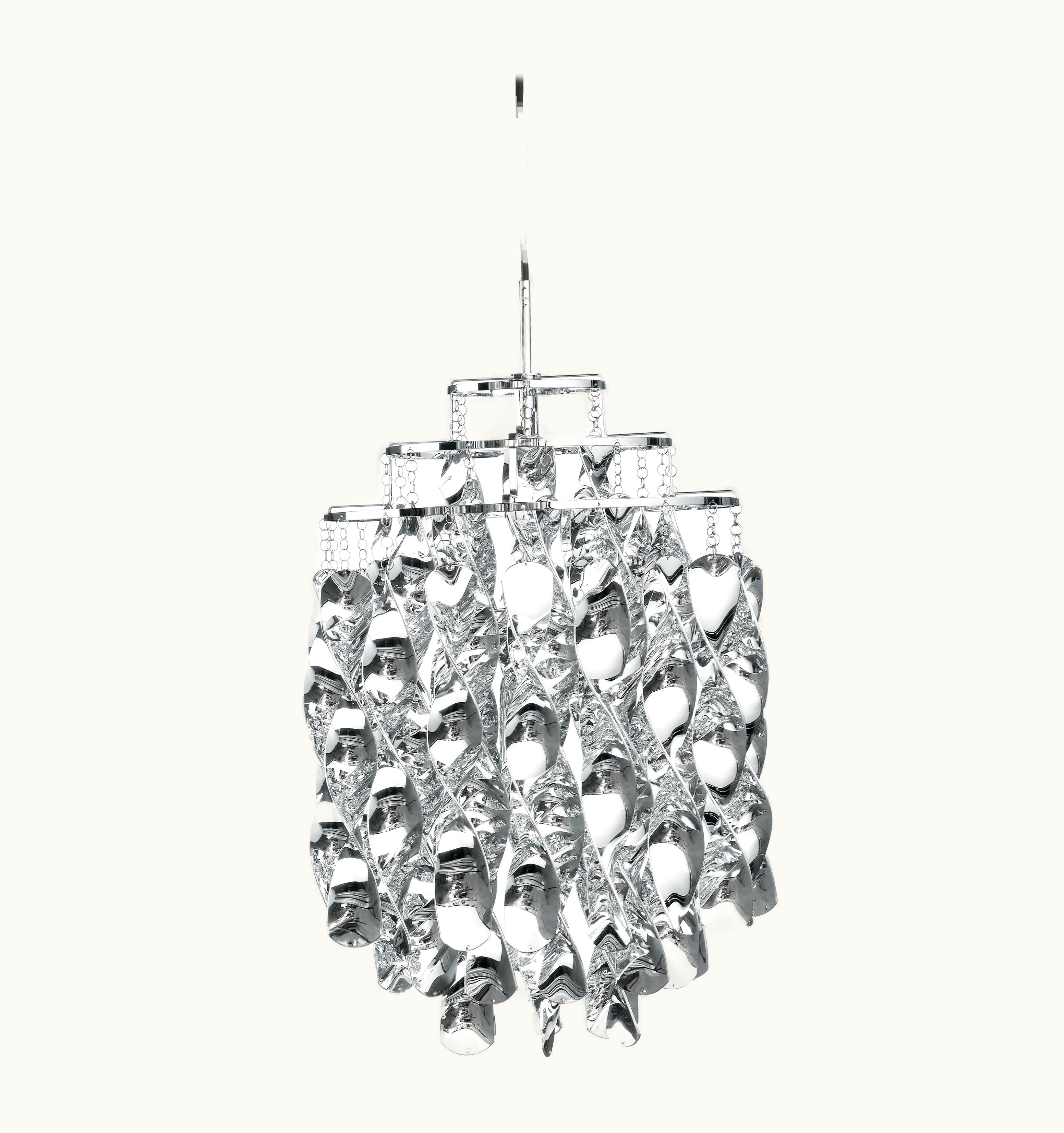 Verner Panton Verner Panton Spiral Mini Pendant Light In Chrome By Verner Panton
