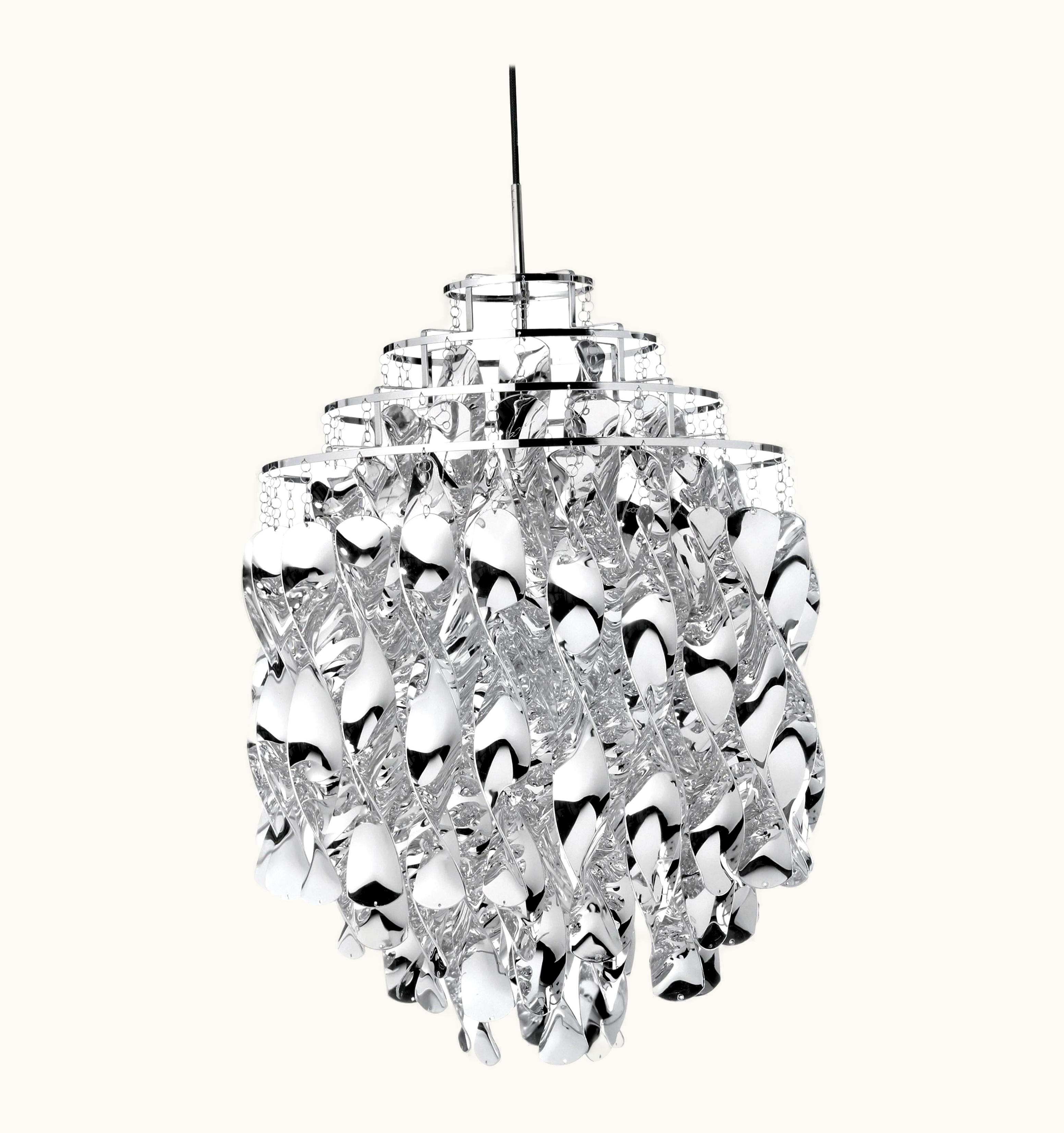 Verner Panton Verner Panton Spiral SP01 Pendant Light In Chrome By Verner Panton
