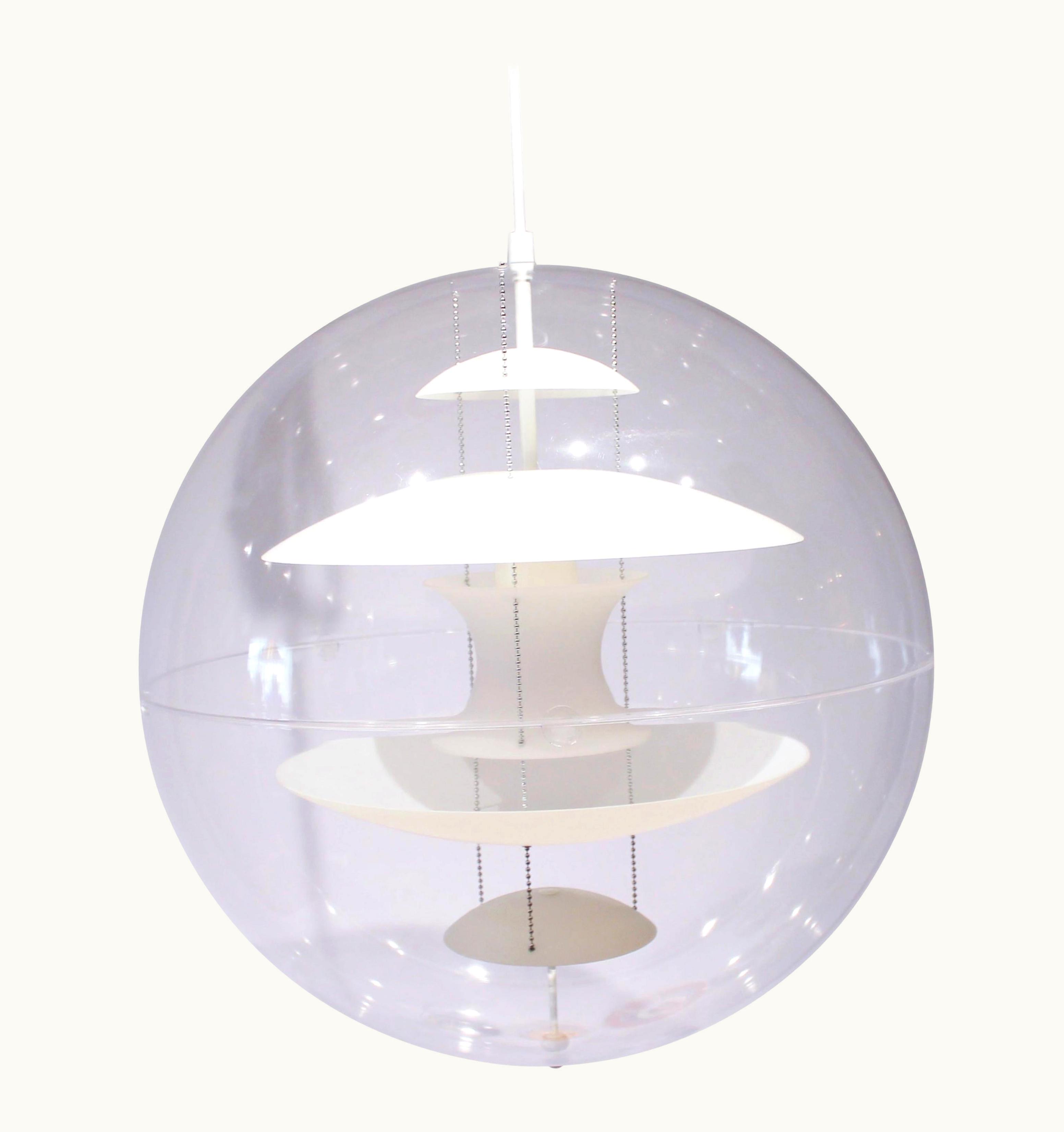 Verner Panton Verner Panton Globe With Opaline Glass, Designed By Verner Panton
