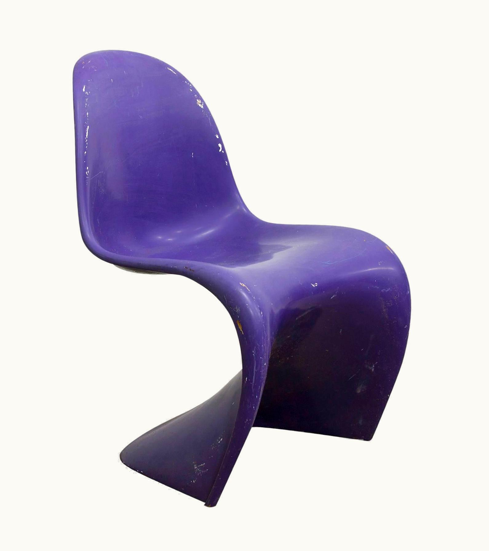 Verner Panton Verner Panton 1965, Verner Panton, Rare Purple Stacking Chair 1st Herman Miller Edition