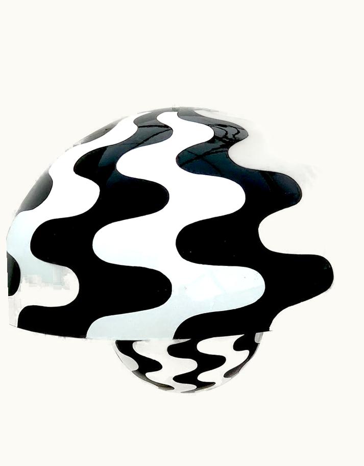 Verner Panton Verner Panton 'Flower Pot' Black & White Hanging Lamp By Verner Panton For Louis Poulsen, 1971