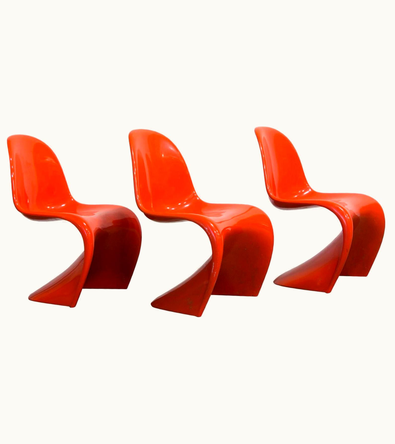 Verner Panton Verner Panton 1965, Verner Panton Stacking Chair First Herman Miller Edition, In Orange