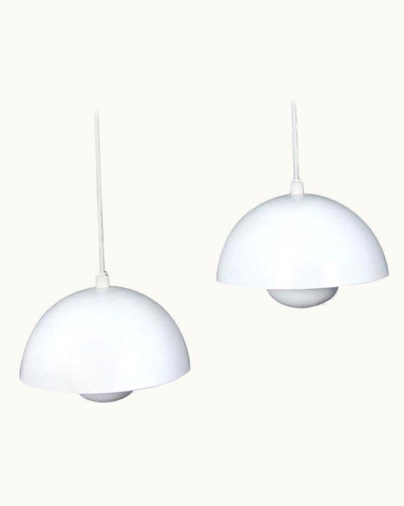 Verner Panton Verner Panton Pair Of First Edition Danish Flowerpot Pendants By Louis Poulsen