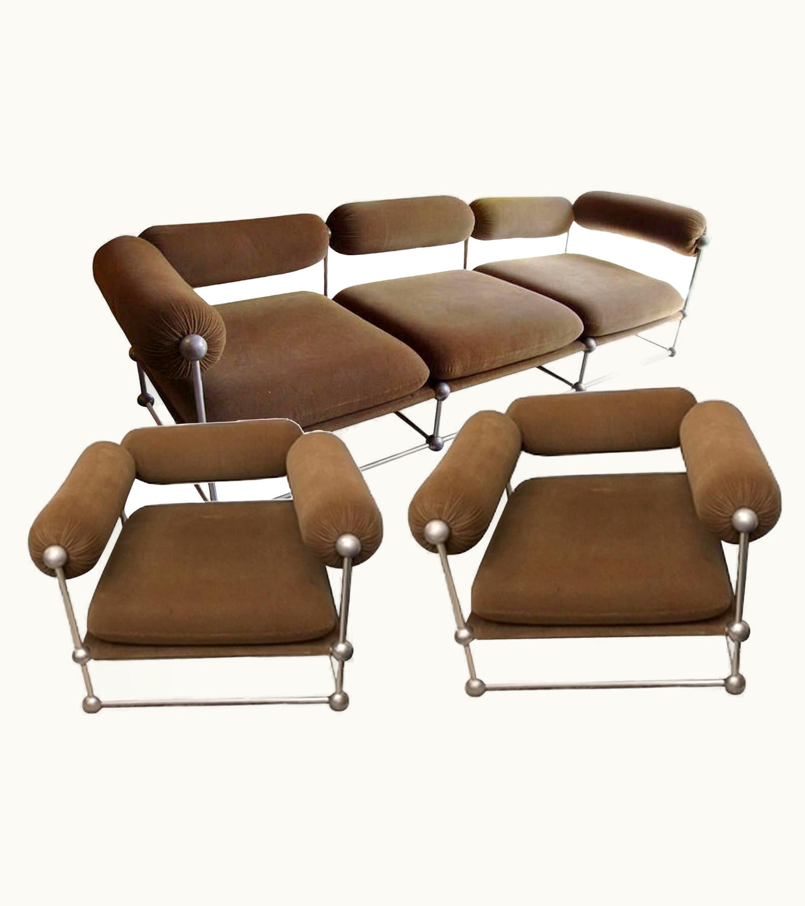 Verner Panton Verner Panton, S 420 Serie Living Room Set Of One Canapé And Two Armchairs