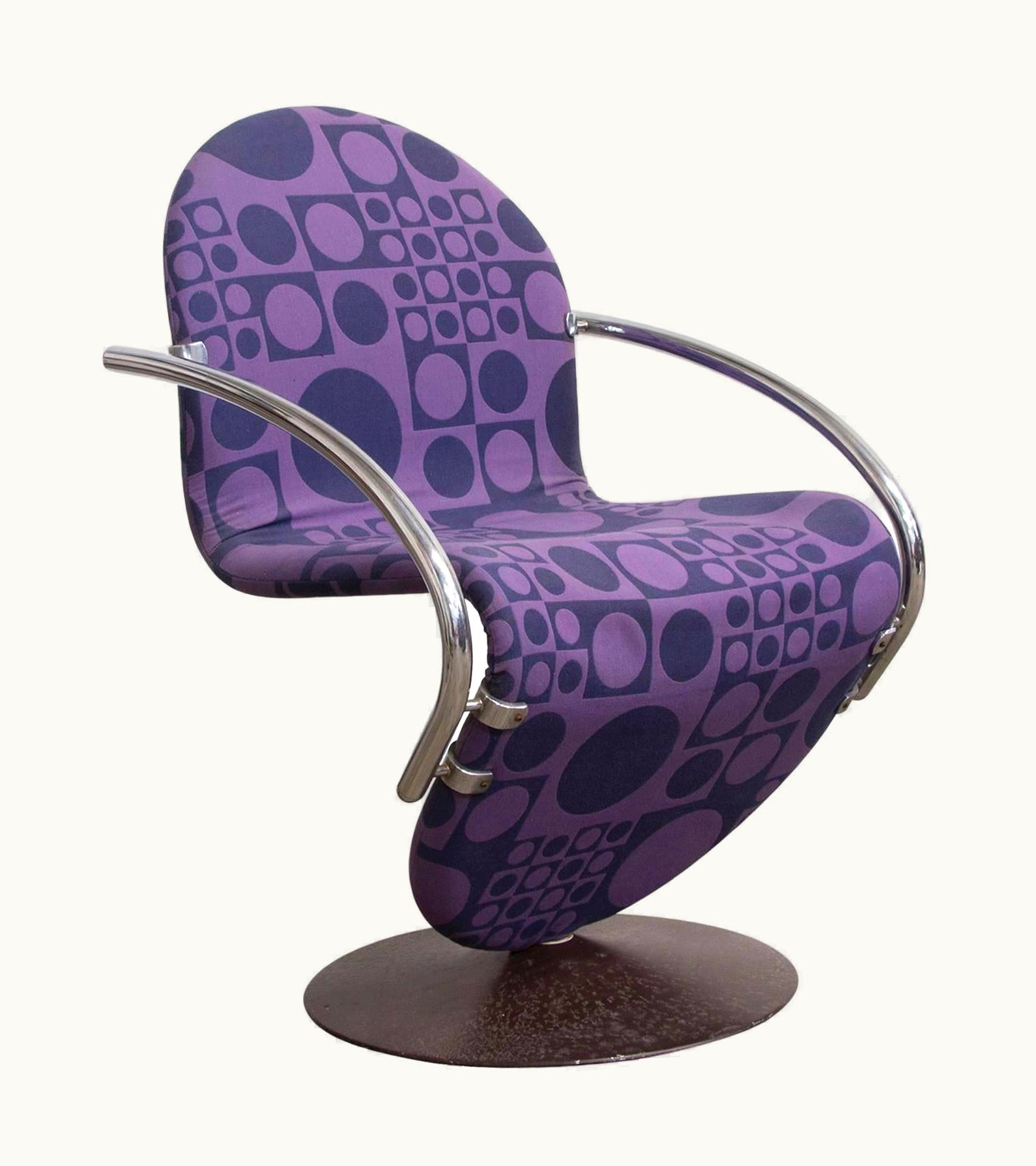 Verner Panton Verner Panton 1973, Verner Panton For Rosenthal, Side Chair Including Original Panton Fabric