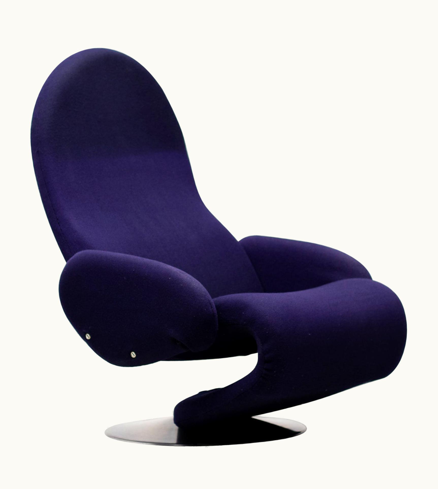 Verner Panton Verner Panton Dark Blue System 1-2-3 Lounge Chair