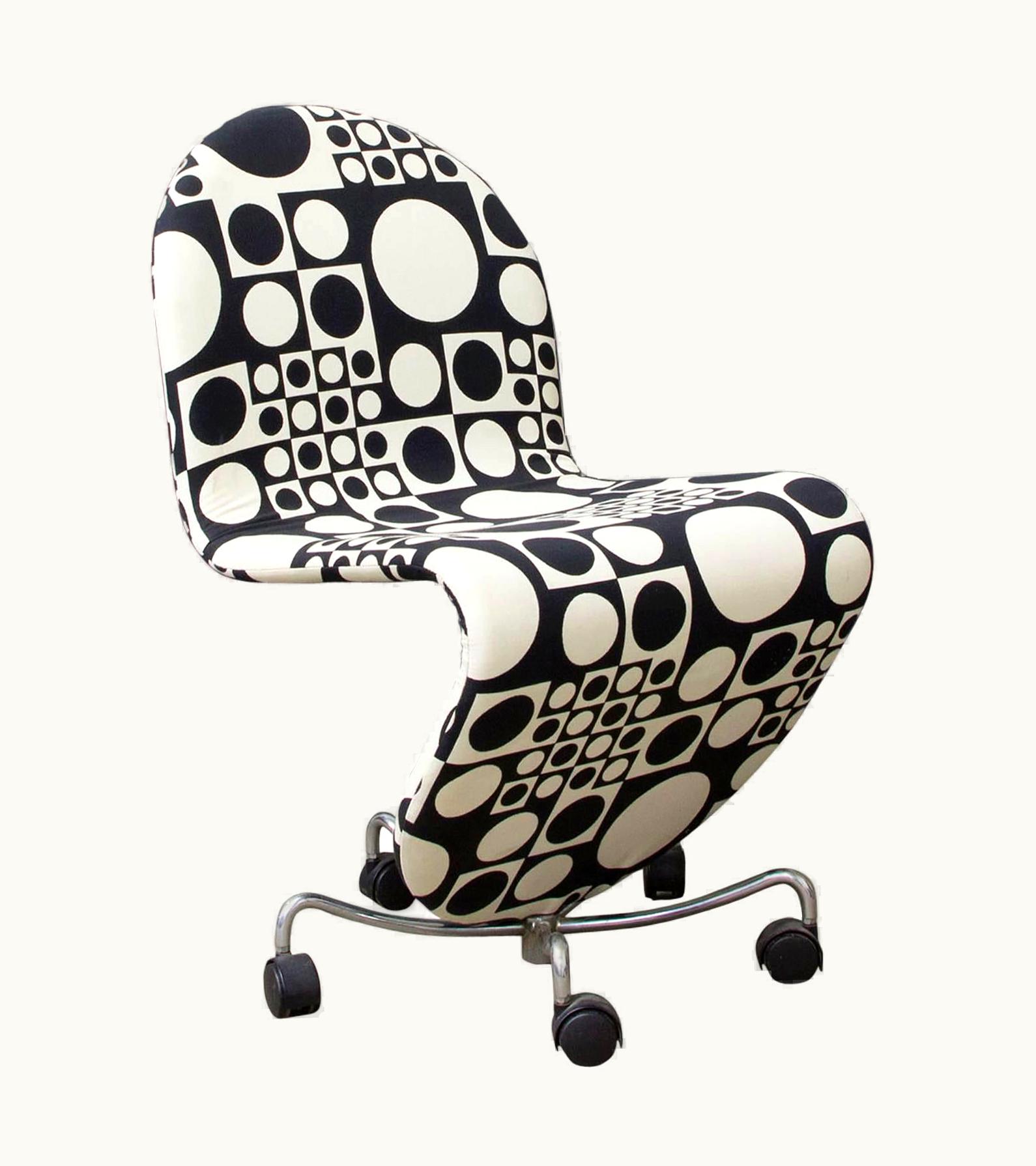 Verner Panton Verner Panton 1970, Verner Panton, 1-2-3 Serie Office Chair, Original Panton Fabric By Kvadrat