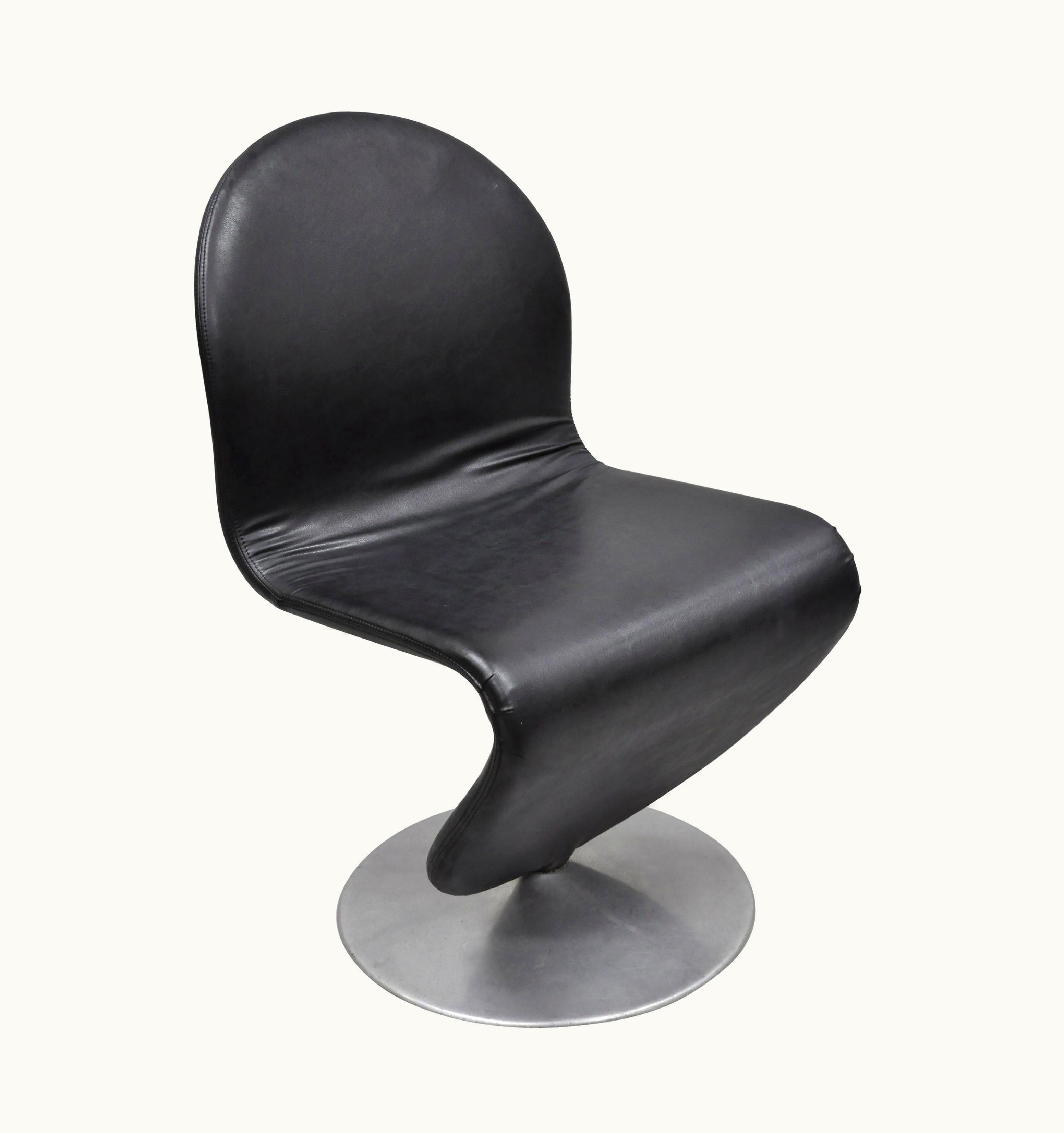 Verner Panton Verner Panton Vintage Verner Panton 1-2-3 System Chair Fritz Hansen Black Mid-Century Modern