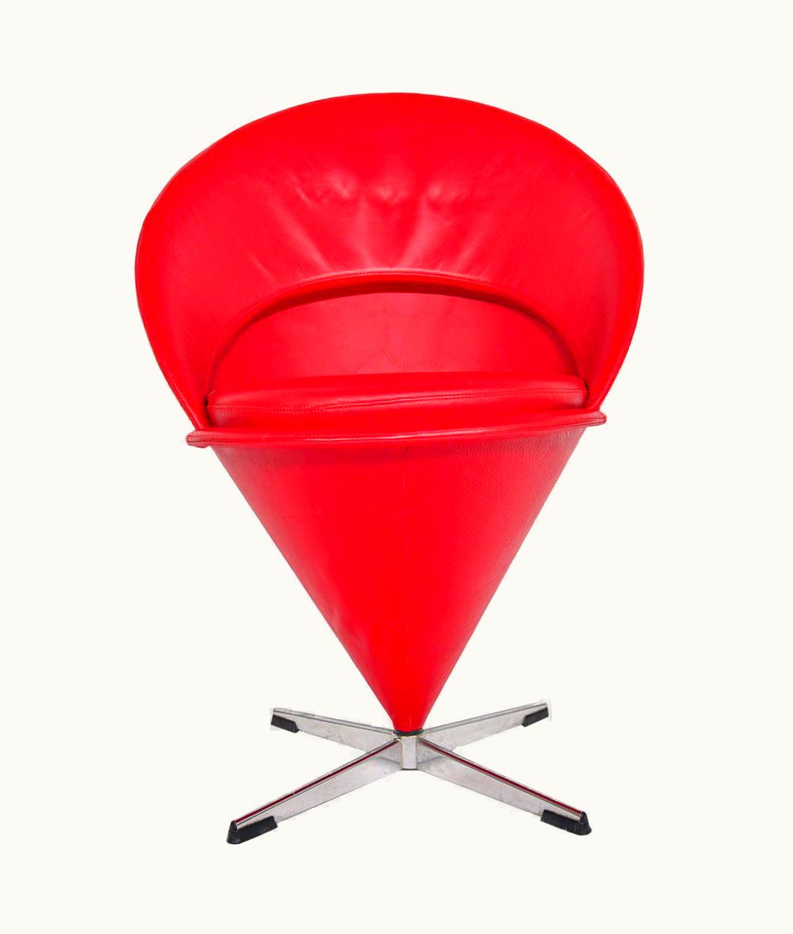 Verner Panton Verner Panton Cone Chair In Red, Space Age Danish Modern Midcentury