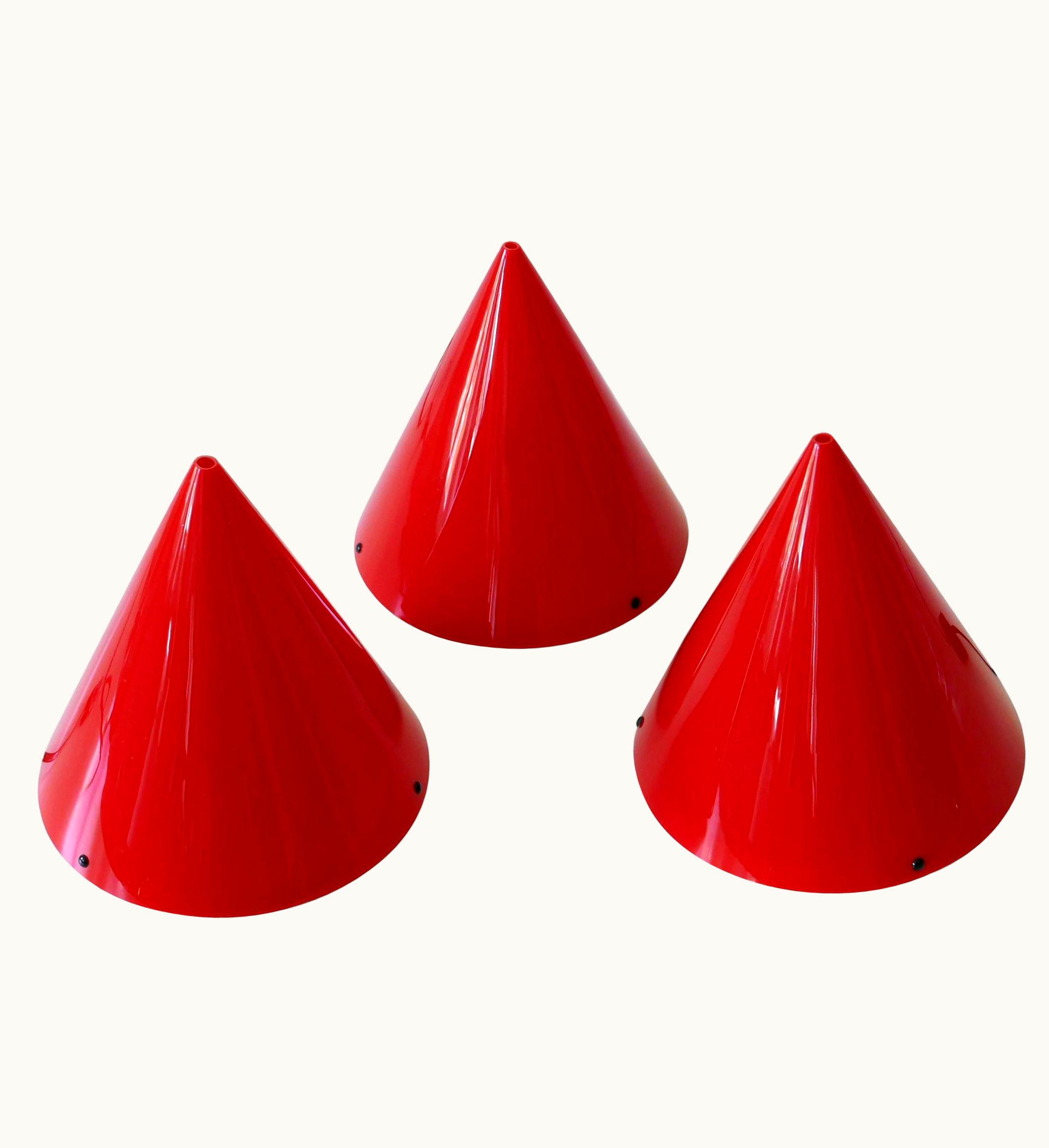 Verner Panton Verner Panton Set Of Three Acrylic Table Lamps Or Sconces Cone By Verner Panton For Poly Thema