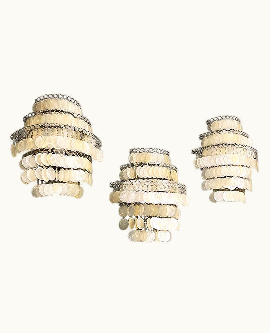 Verner Panton Verner Panton Swiss Mid-Century Metal And Glass Fun Appliques Verner Panton For Luber, 1960s