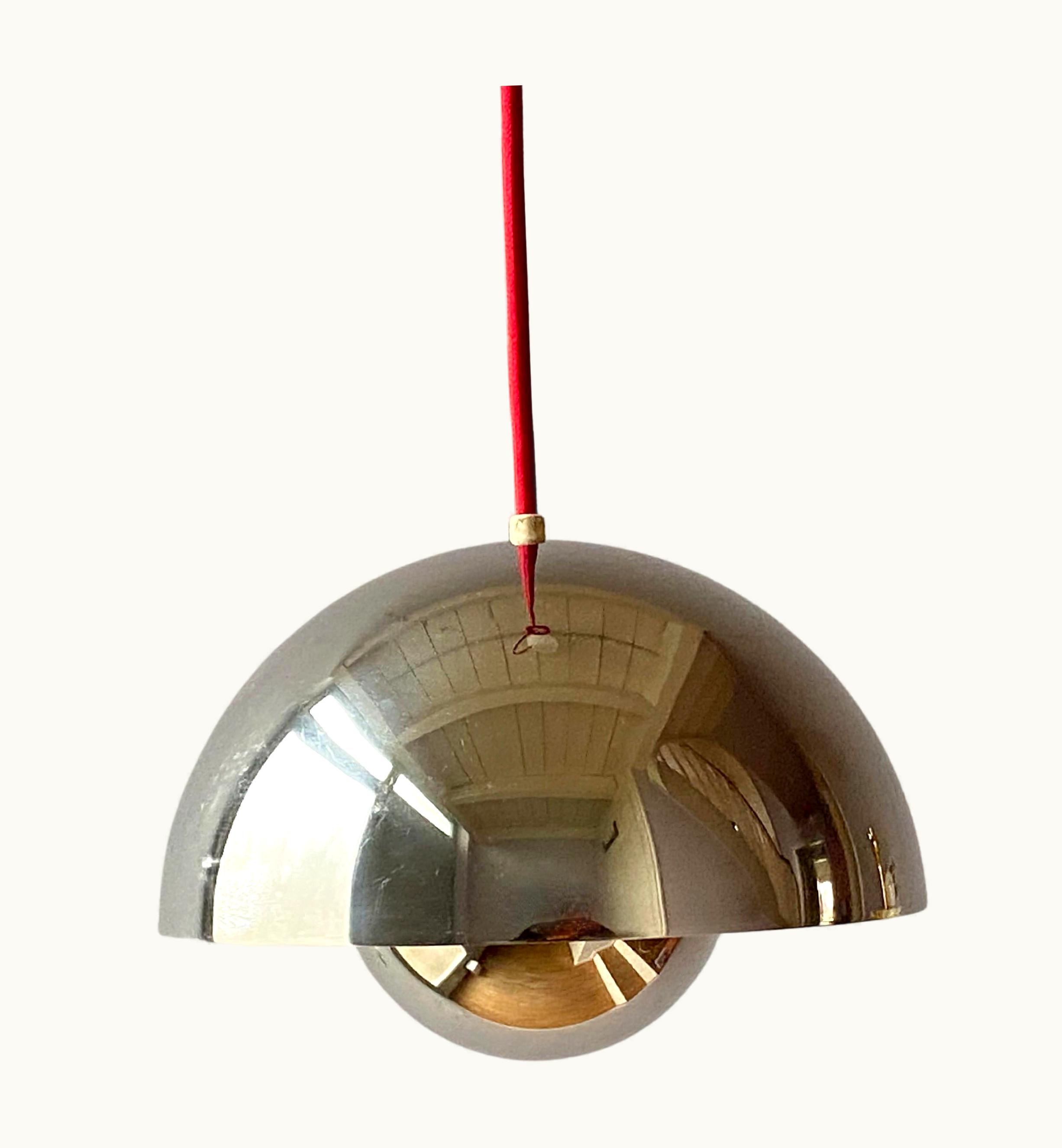 Verner Panton Verner Panton Vintage Chrome Verner Panton Enamel Flowerpot Pendant Lamp By Louis Poulsen