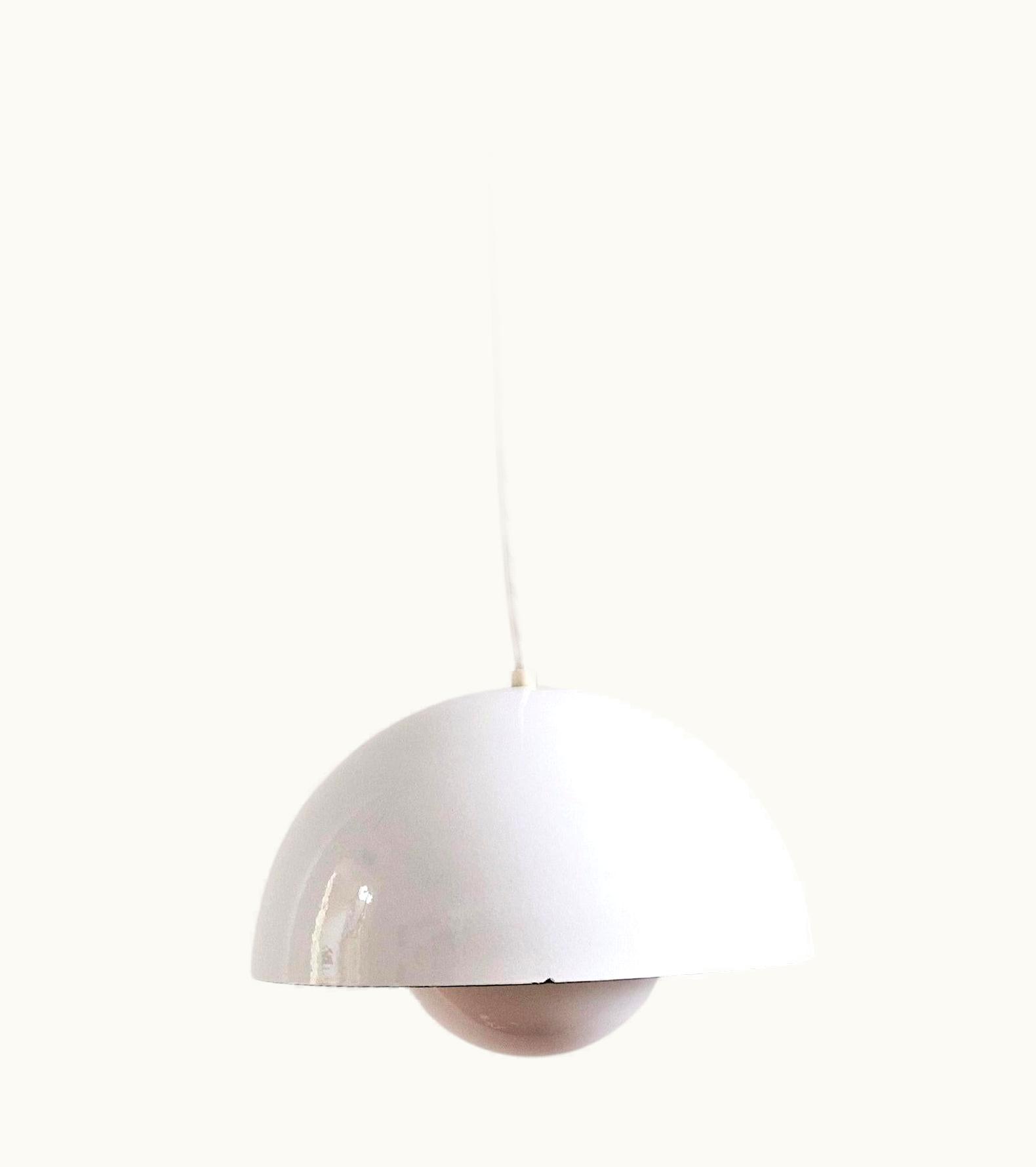 Verner Panton White Flowerpot Pendant Lamp By Verner Panton For Louis Poulsen, 3 Available