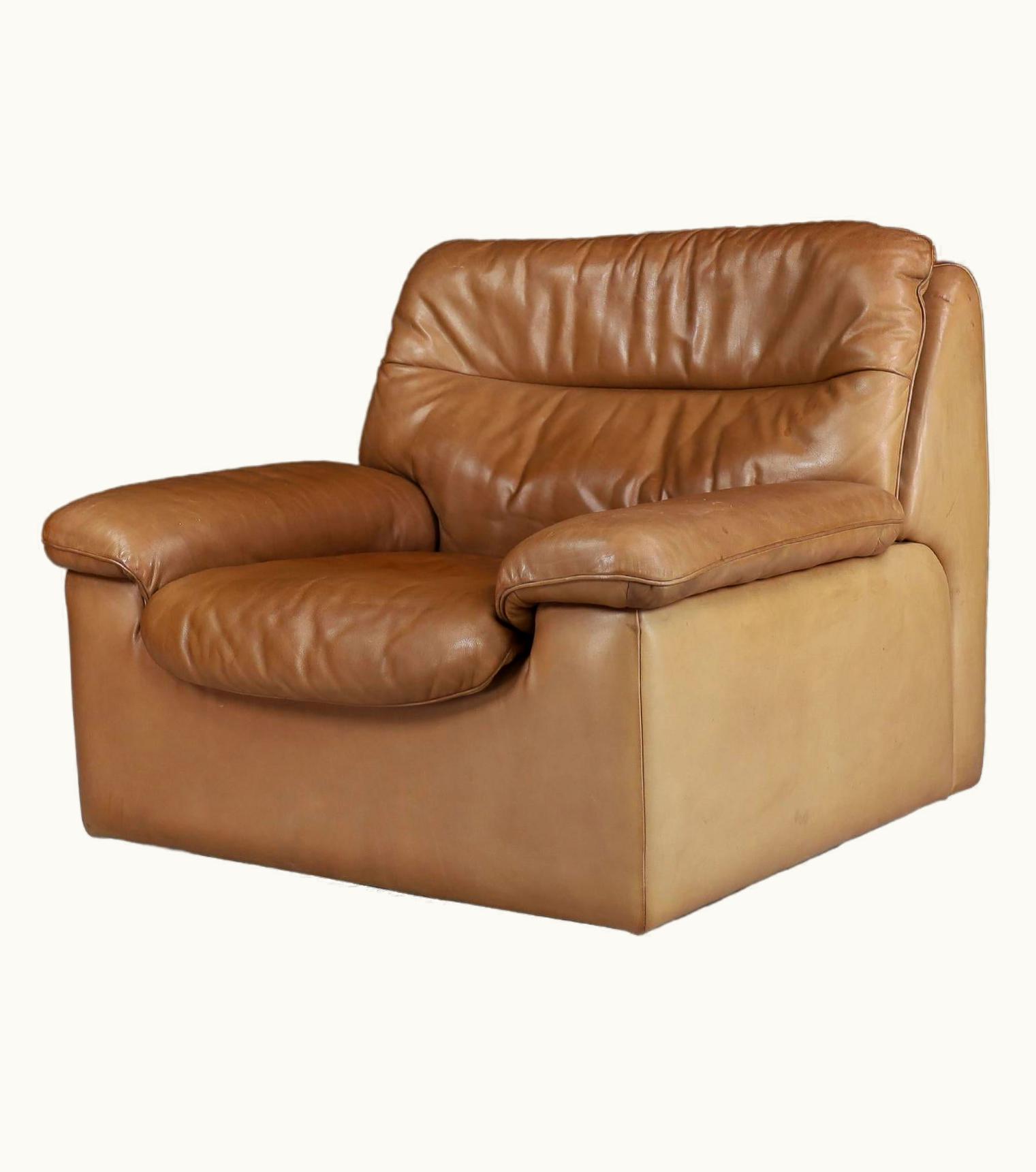 De Sede De Sede Ds 63 Lounge Chair In Patinated Leather, Switzerland, 1970s