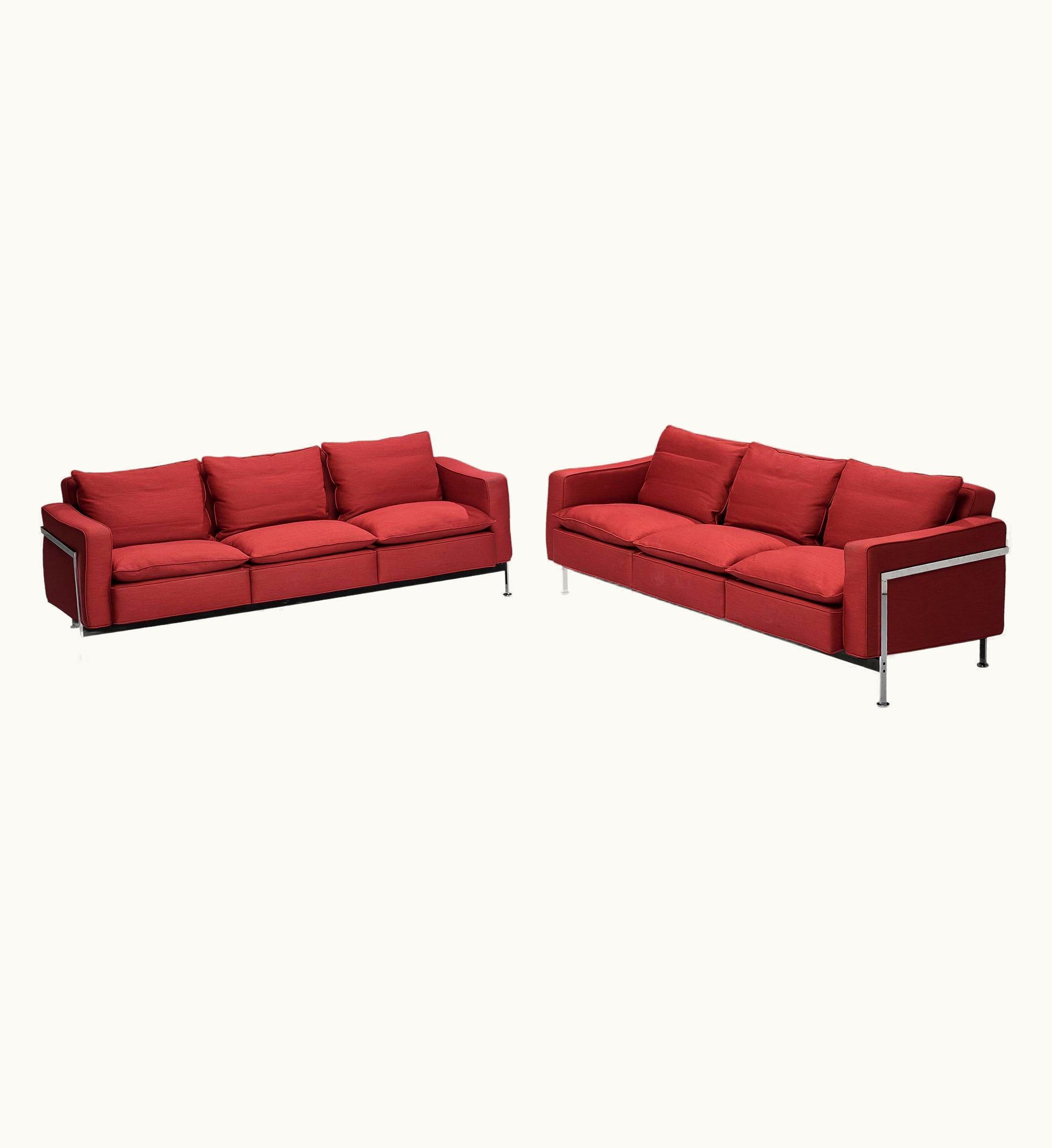 Robert Haussmann Robert Haussmann For De Sede Sofas In Red Upholstery