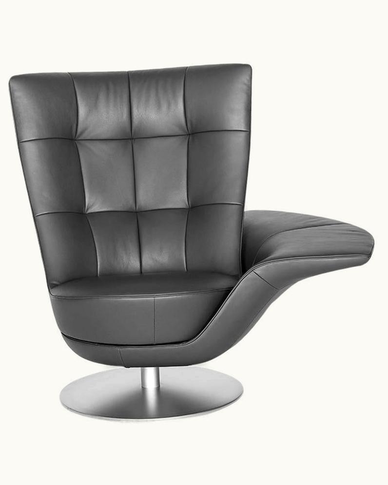 Stefan Heiliger De Sede DS-262/11 Armchair In Black Upholstery & Swivel Base By Stefan Heiliger