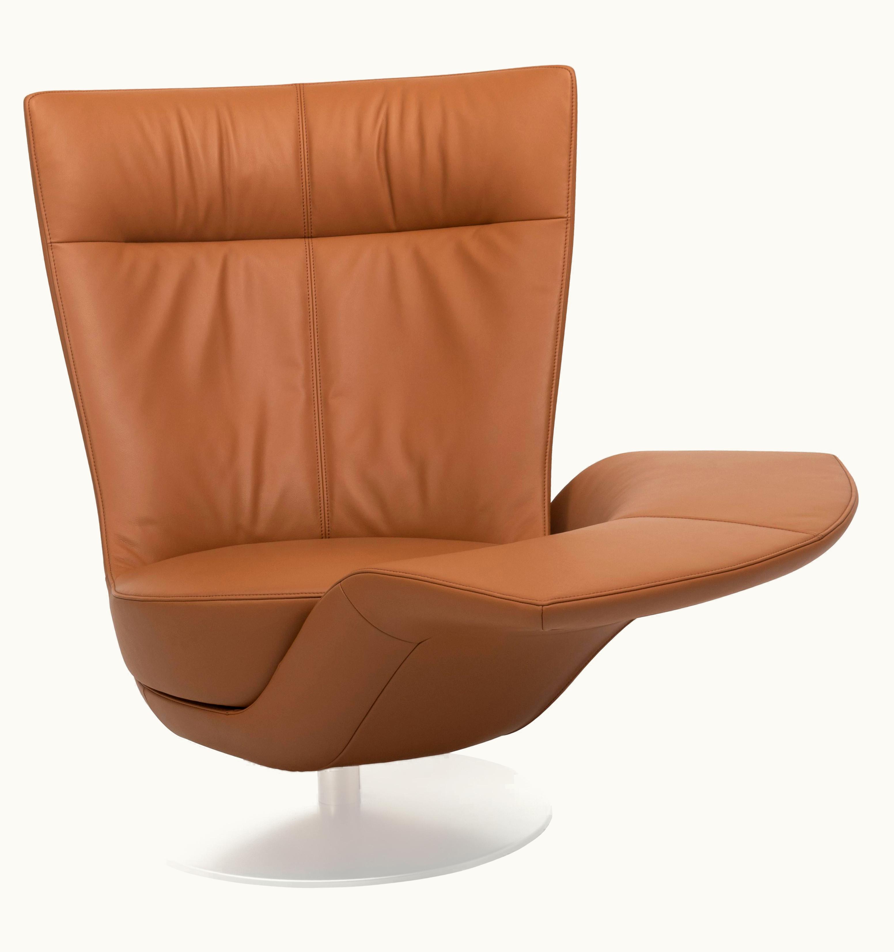 Stefan Heiliger Pli Dual Rotation Multi-Functional Leather Armchair By FSM