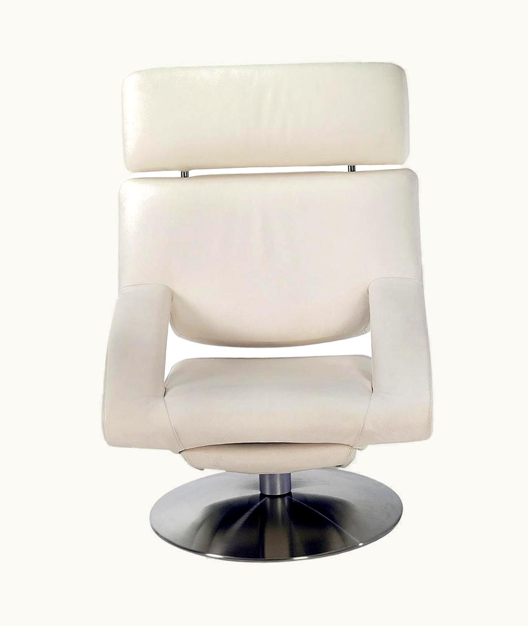 De Sede De Sede DS-255 Armchair With Headrest In Snow Upholstery By De Sede Design Team
