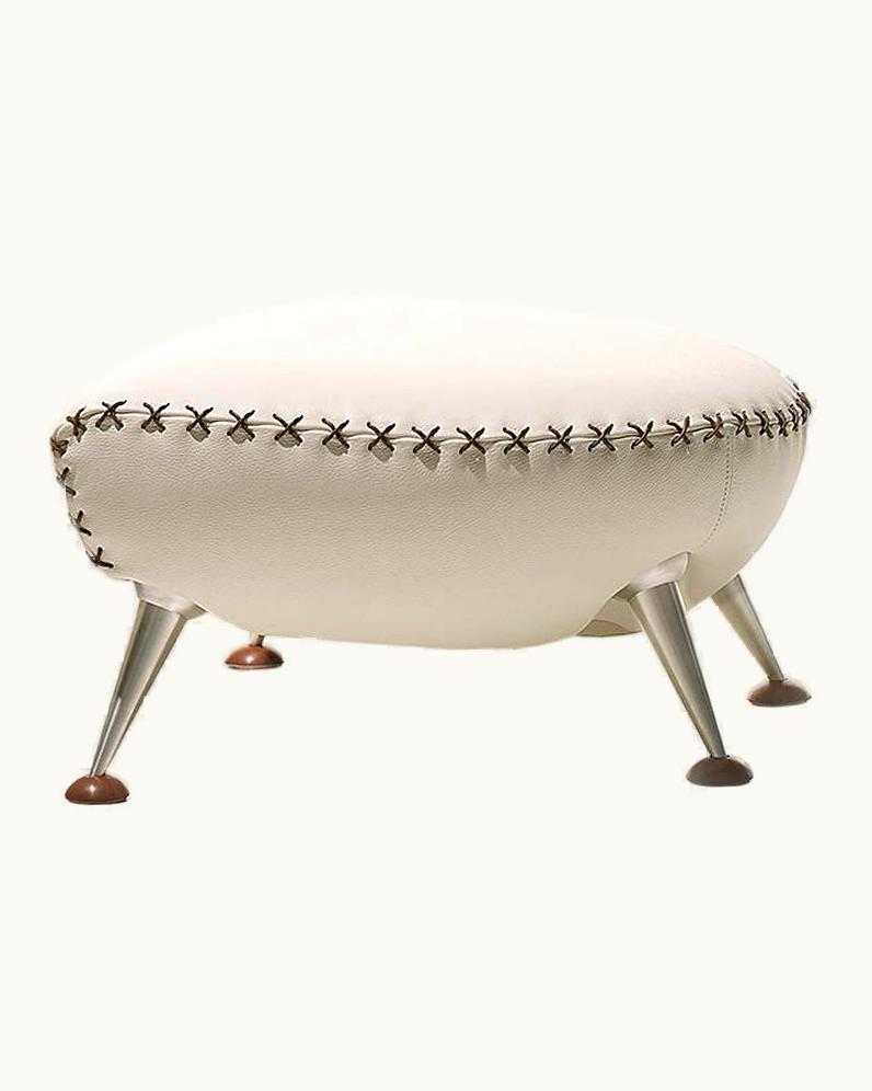 Mathias Hoffmann De Sede Ds-102 Ottoman In Snow Upholstery By Mathias Hoffmann