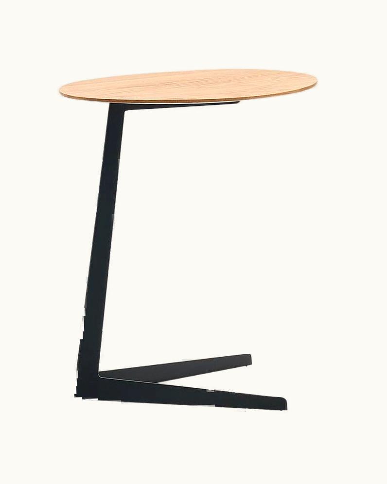 Gordon Guillaumier De Sede DS-196 Side Table With Cherrywood Top & Metal Base By Gordon Guillaumier